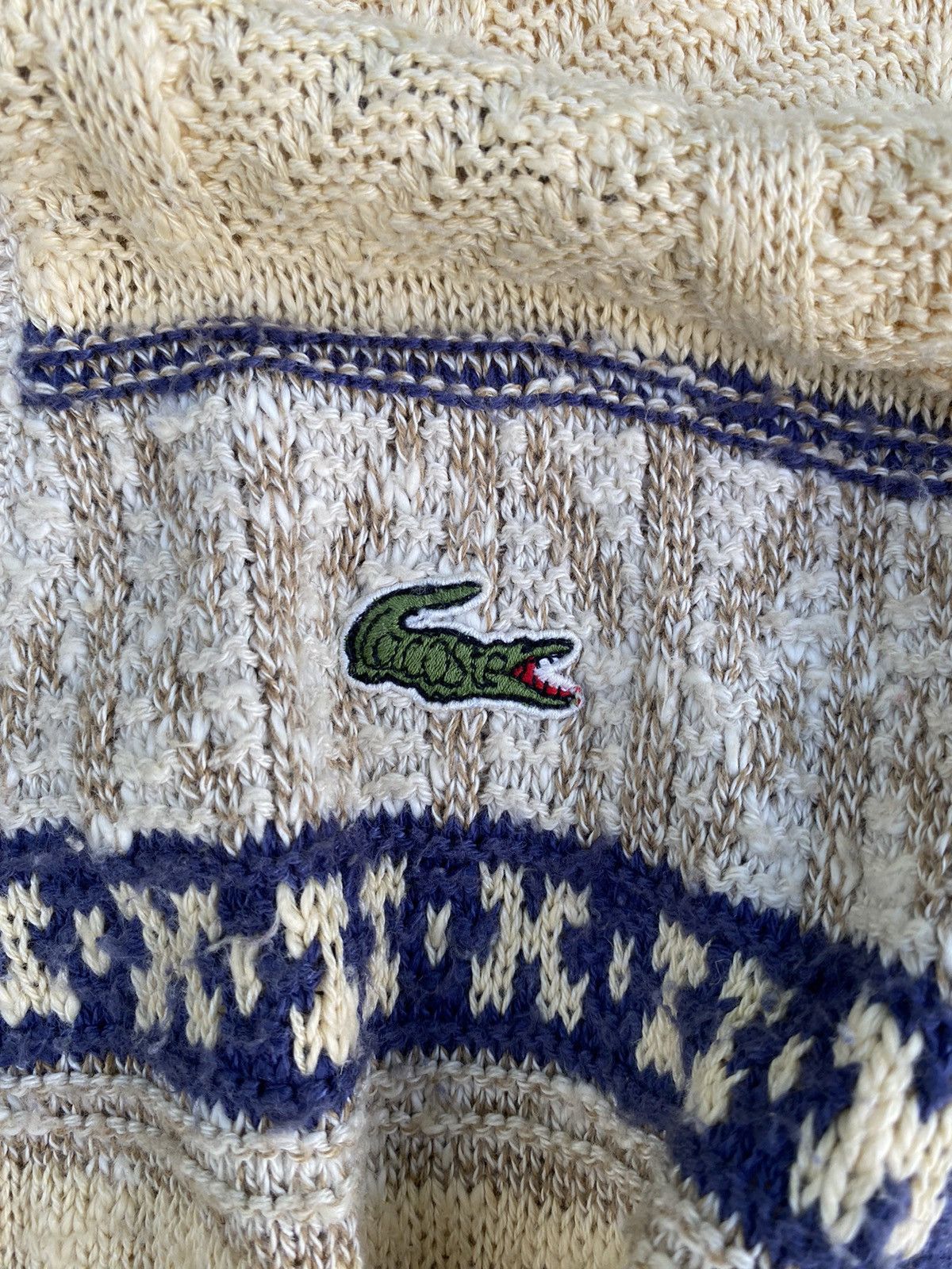 Lacoste × Vintage Vtg Lacoste Sweater Knitwear Cardigan Size L / US 10 / IT 46 - 9 Thumbnail