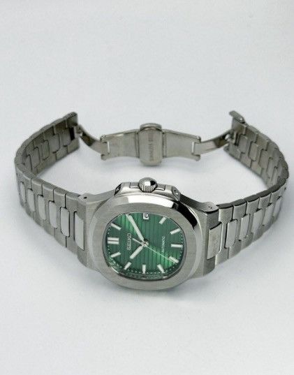 Japanese Brand Seiko Mod Nautilus Olive Dial Stainless Steel Watch 41mm Size ONE SIZE - 3 Thumbnail