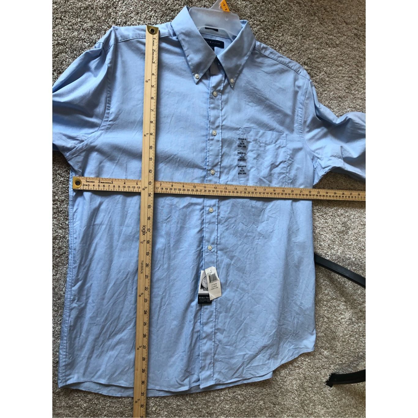 Tommy Hilfiger Tommy Hilfiger Men’s Light Blue Long Sleeve Collared T-Shirt Size US XL / EU 56 / 4 - 8 Thumbnail