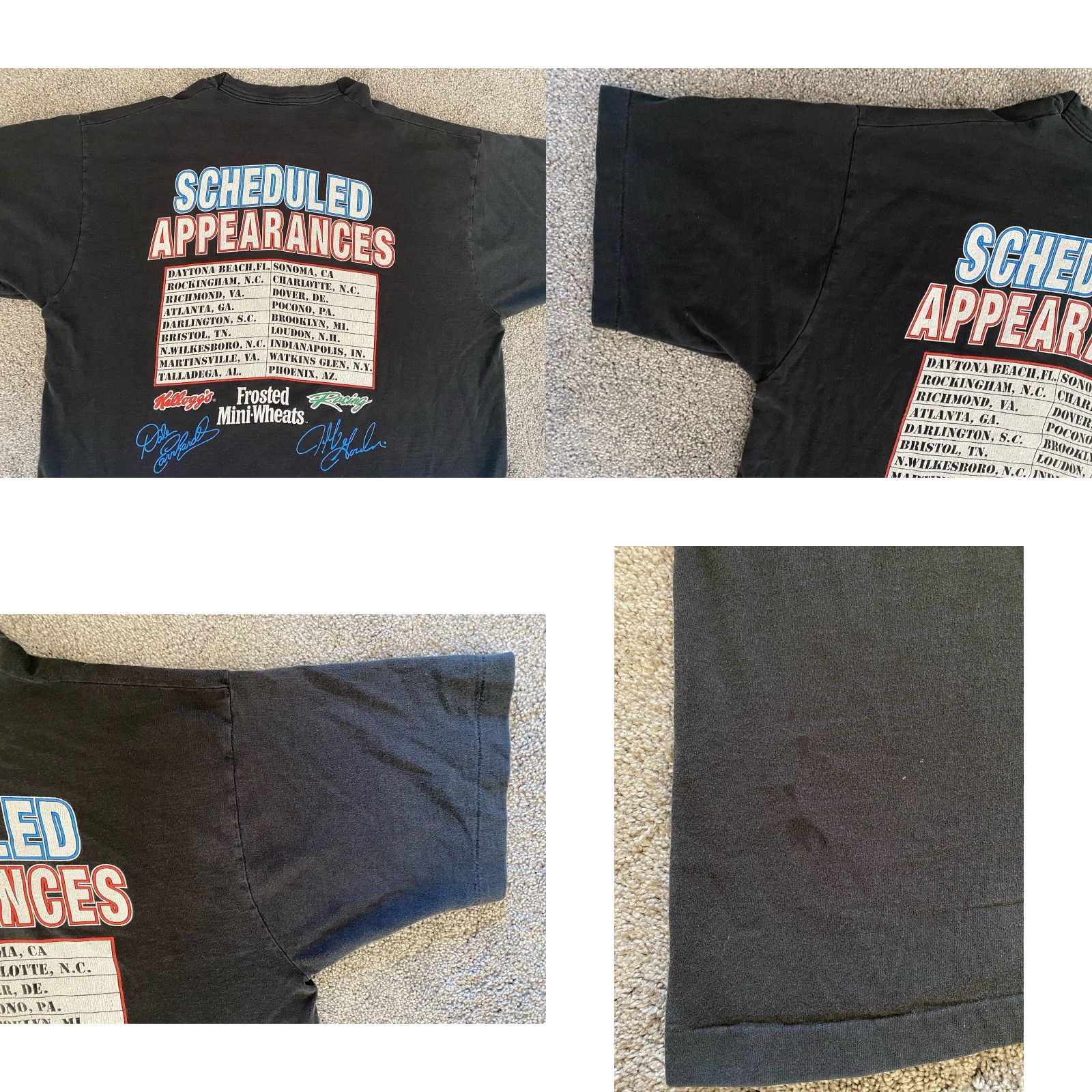 Fruit Of The Loom VINTAGE 1995 The Kid & The Champ Shirt 2XL Black Dale Earnhardt Jeff Gordon Fruit of the Loom Shirt Mens T-Shirt 90s Grunge USA Passenger Theme Size US XXL / EU 58 / 5 - 10 Thumbnail