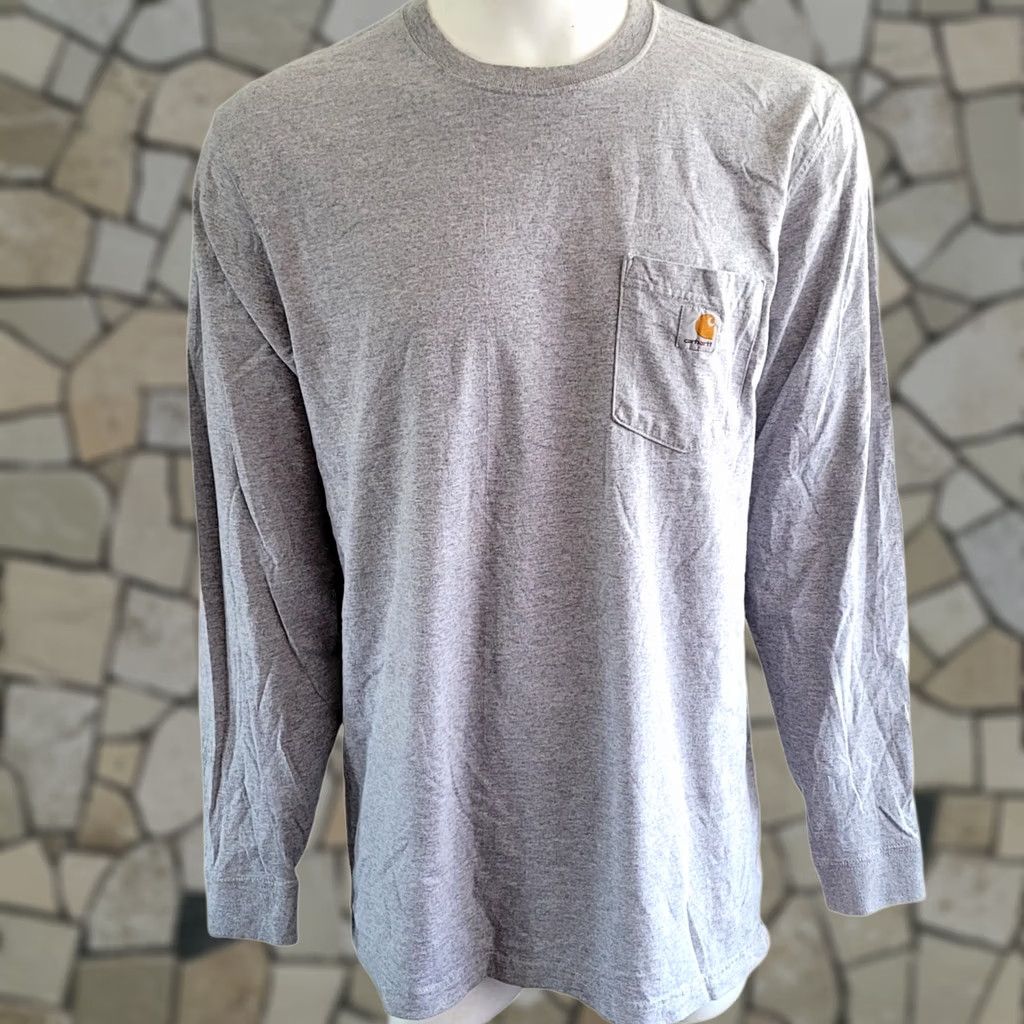 Carhartt VINTAGE Carhartt T-Shirt Mens Long Sleeve L Tall Original Heather Grey Size US L / EU 52-54 / 3 - 1 Thumbnail