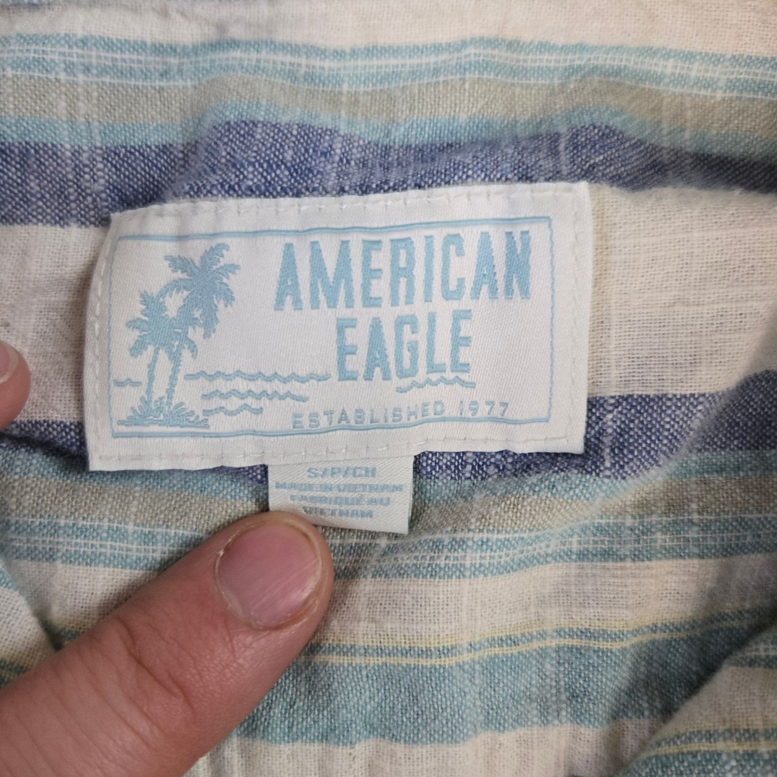 American Eagle Outfitters American Eagle Striped Retro Camp Shirt Size Small Size US S / EU 44-46 / 1 - 6 Thumbnail