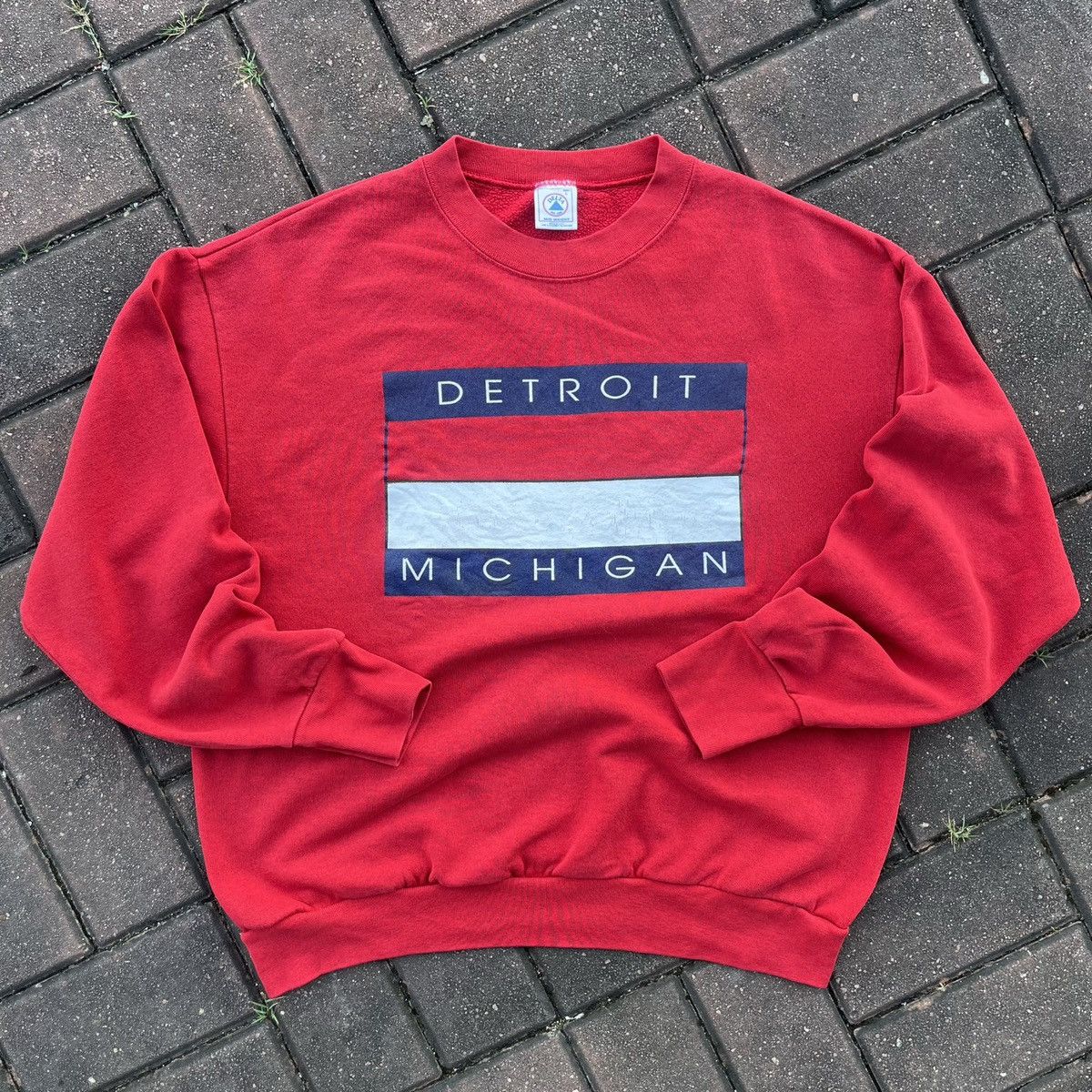 Delta × Vintage VINTAGE 90s DELTA TAG DETROIT MICHIGAN SPELLOUT SWEATSHIRT Size US L / EU 52-54 / 3 - 1 Thumbnail