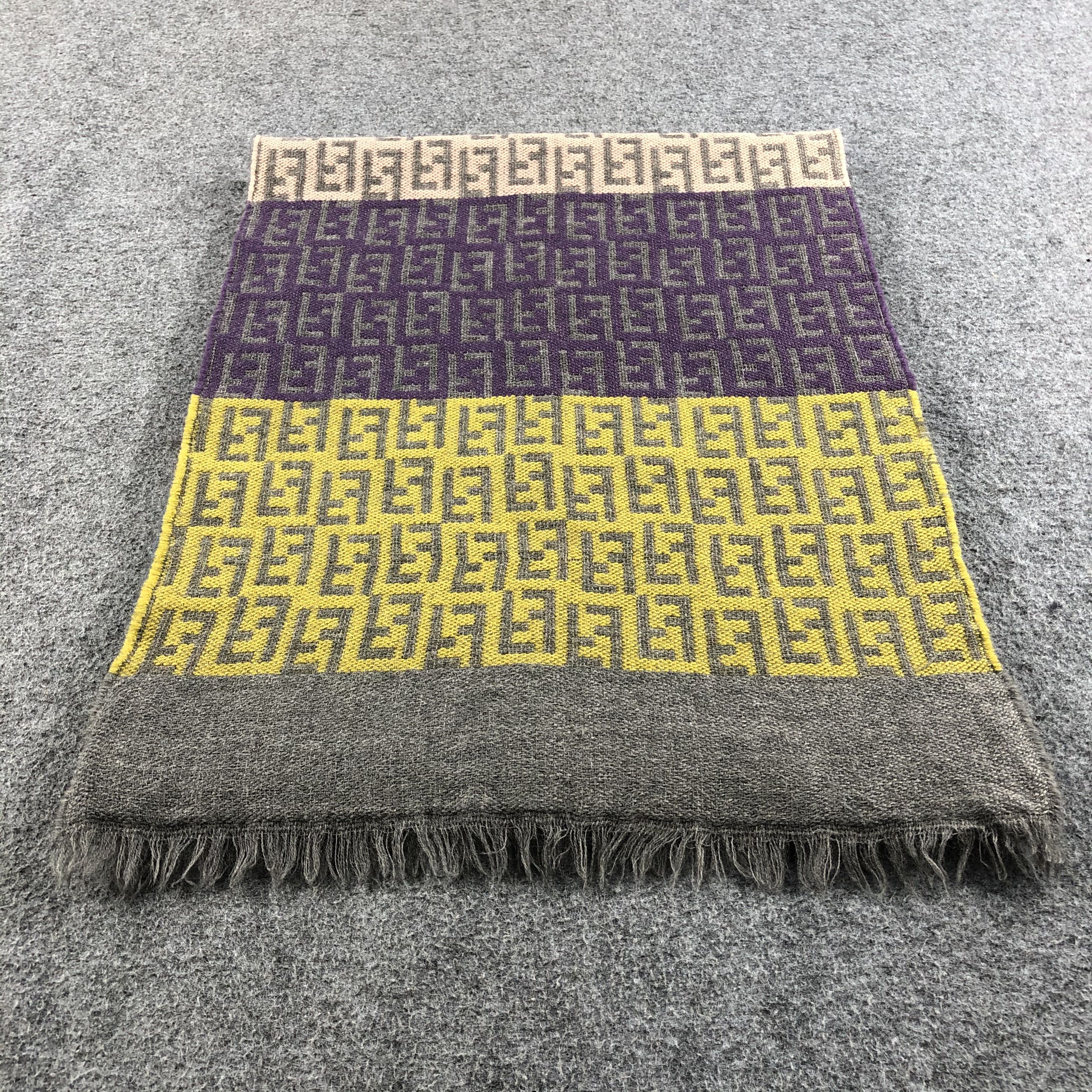 Fendi FENDI MONOGRAM Multicolor Scarf Muffler Wool V752 Size ONE SIZE - 2 Thumbnail