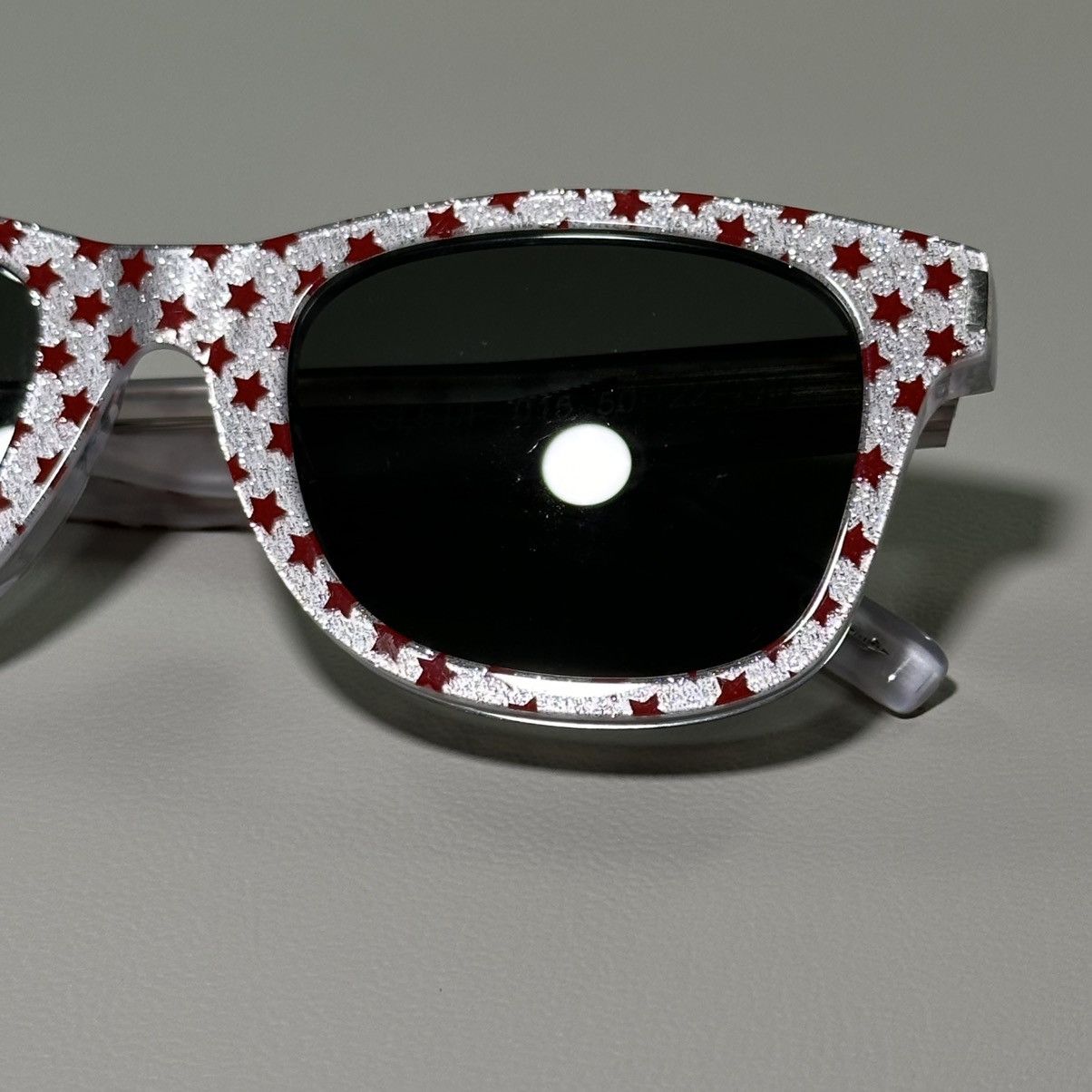 Saint Laurent Paris Saint Laurent SL51/F 015 Silver Red Glitter Stars Sunglasses Size ONE SIZE - 10 Thumbnail