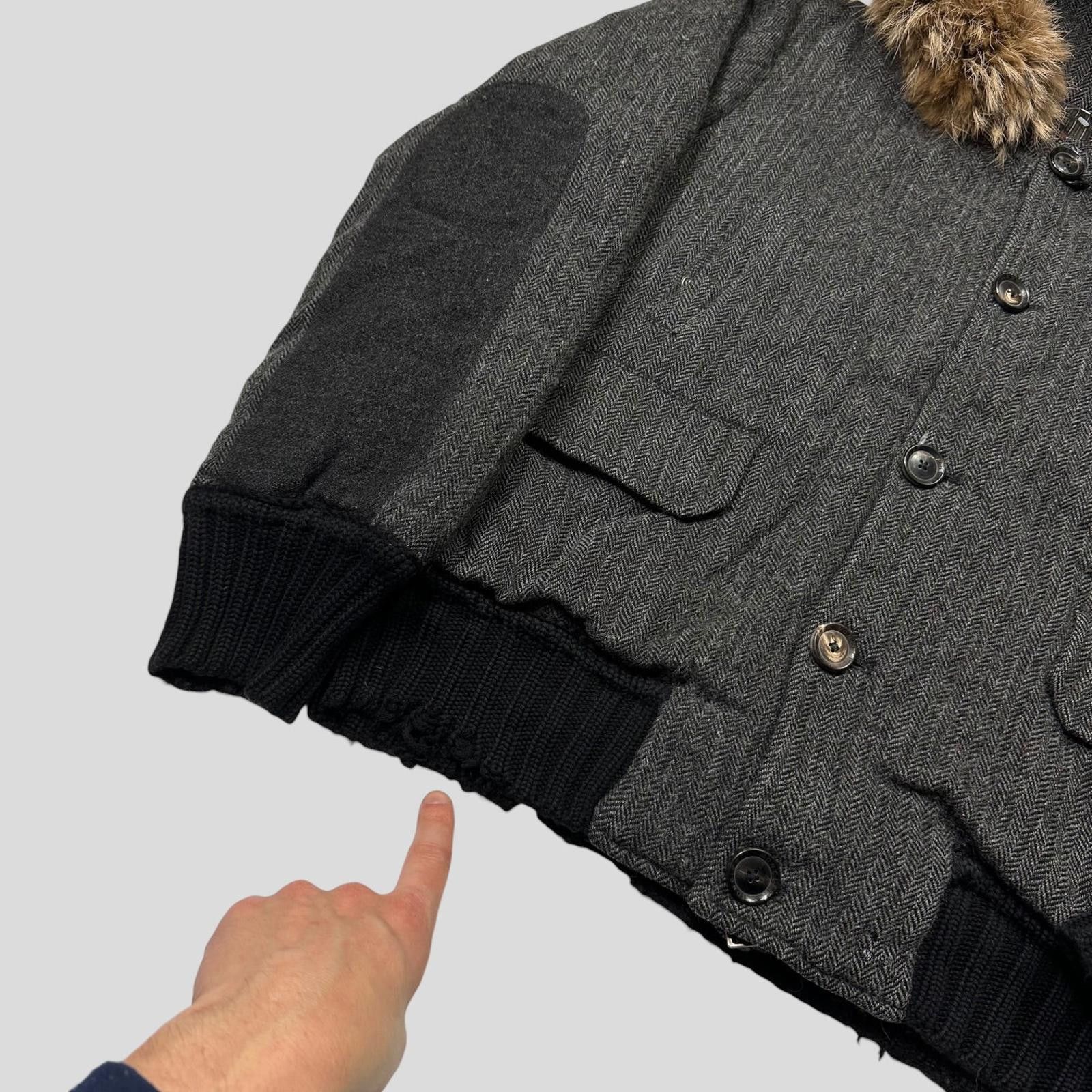 Moncler Moncler 00’s Herringbone Wool Down Detachable Fur Jacket - L Size US L / EU 52-54 / 3 - 10 Thumbnail