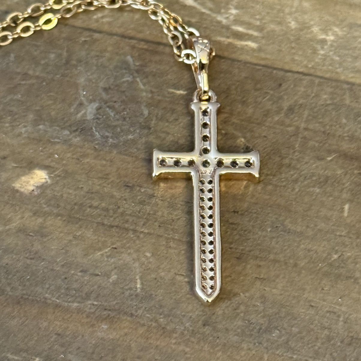 Other Gold plated pave CZ sword cross chain necklace Size ONE SIZE - 5 Thumbnail