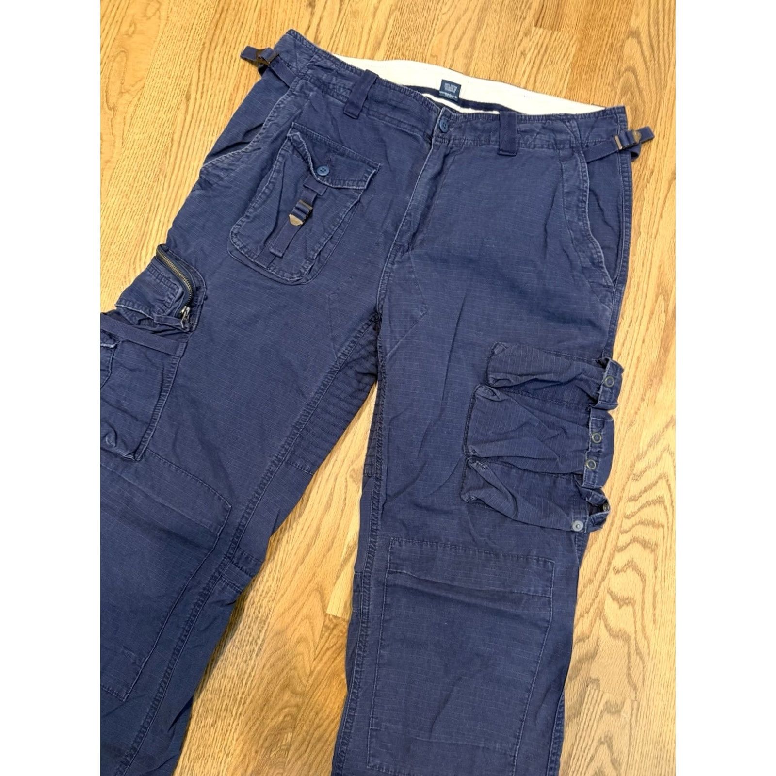 Polo Ralph Lauren VINTAGE Polo Ralph Lauren Cargo Pants Navy Blue 34x31 34x32 Military Flight USA 90s Mens Size US S / EU 44-46 / 1 - 6 Thumbnail