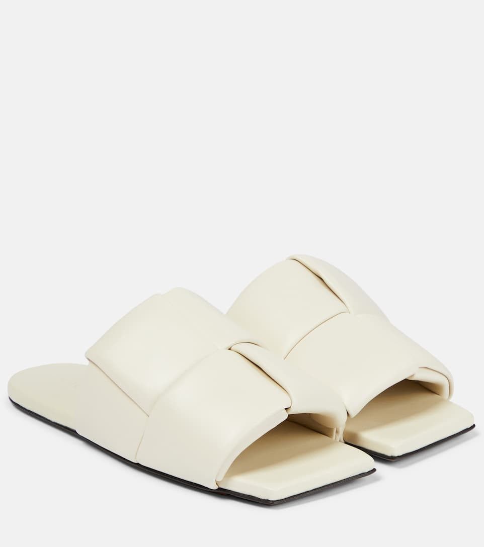Bottega Veneta o1y0725 Leather Slippers in Ivory Size US 8.5 / IT 38.5 - 1 Thumbnail
