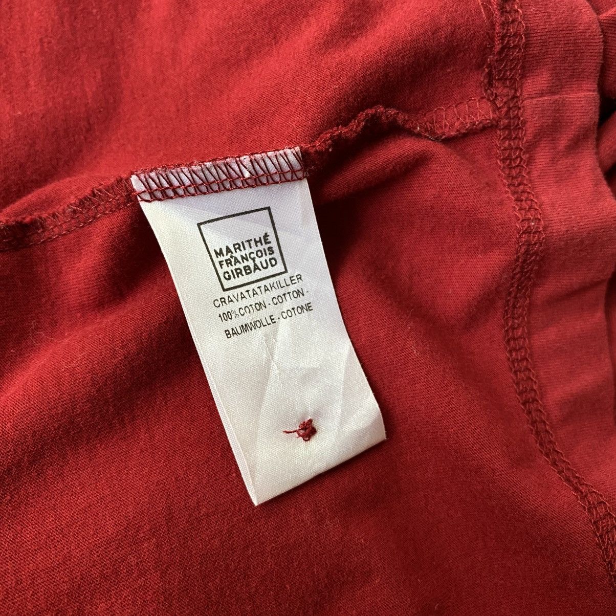 Marithe + Francois Girbaud MARITHE FRANÇOIS GIRBAUD Red Zip-Detail Long Sleeve Shirt Size US L / EU 52-54 / 3 - 14 Thumbnail