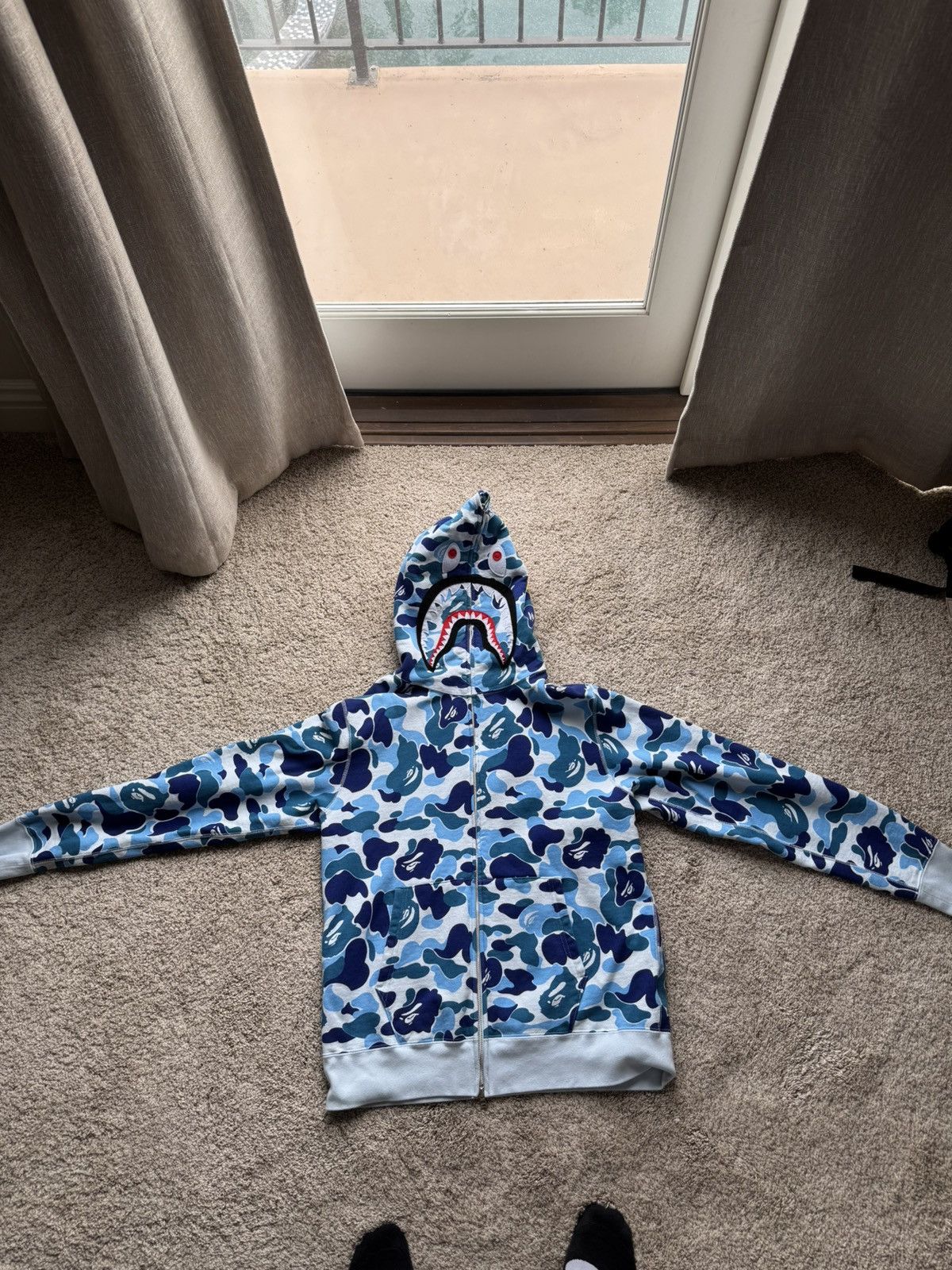 Bape BAPE “Shark” full-zip, camo print “PONR” Blue Size US L / EU 52-54 / 3 - 2 Thumbnail