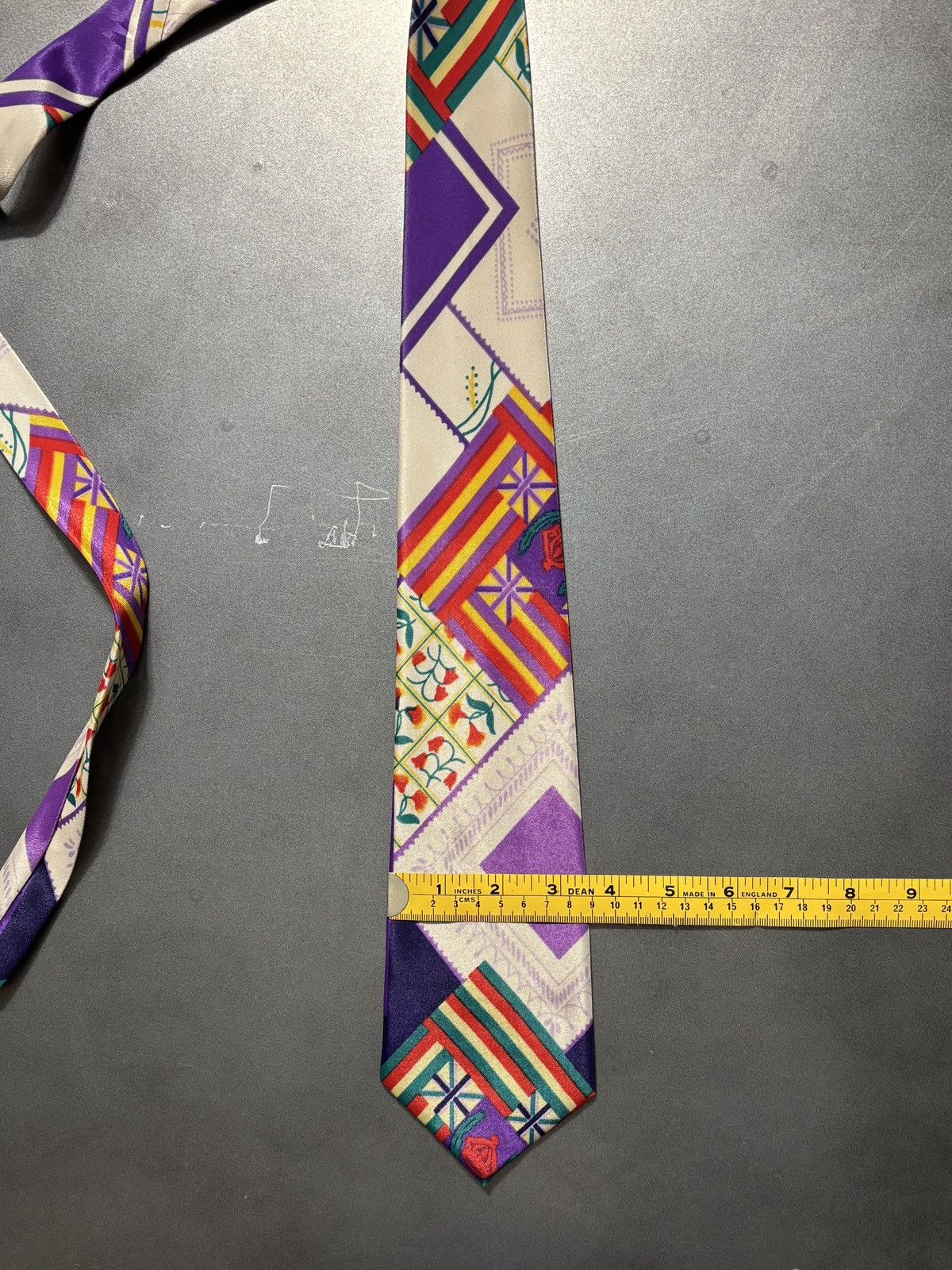 Vintage Ugly Vintage Tie Memphis Milano Pattern Necktie Silk 80s 70s Size ONE SIZE - 6 Thumbnail