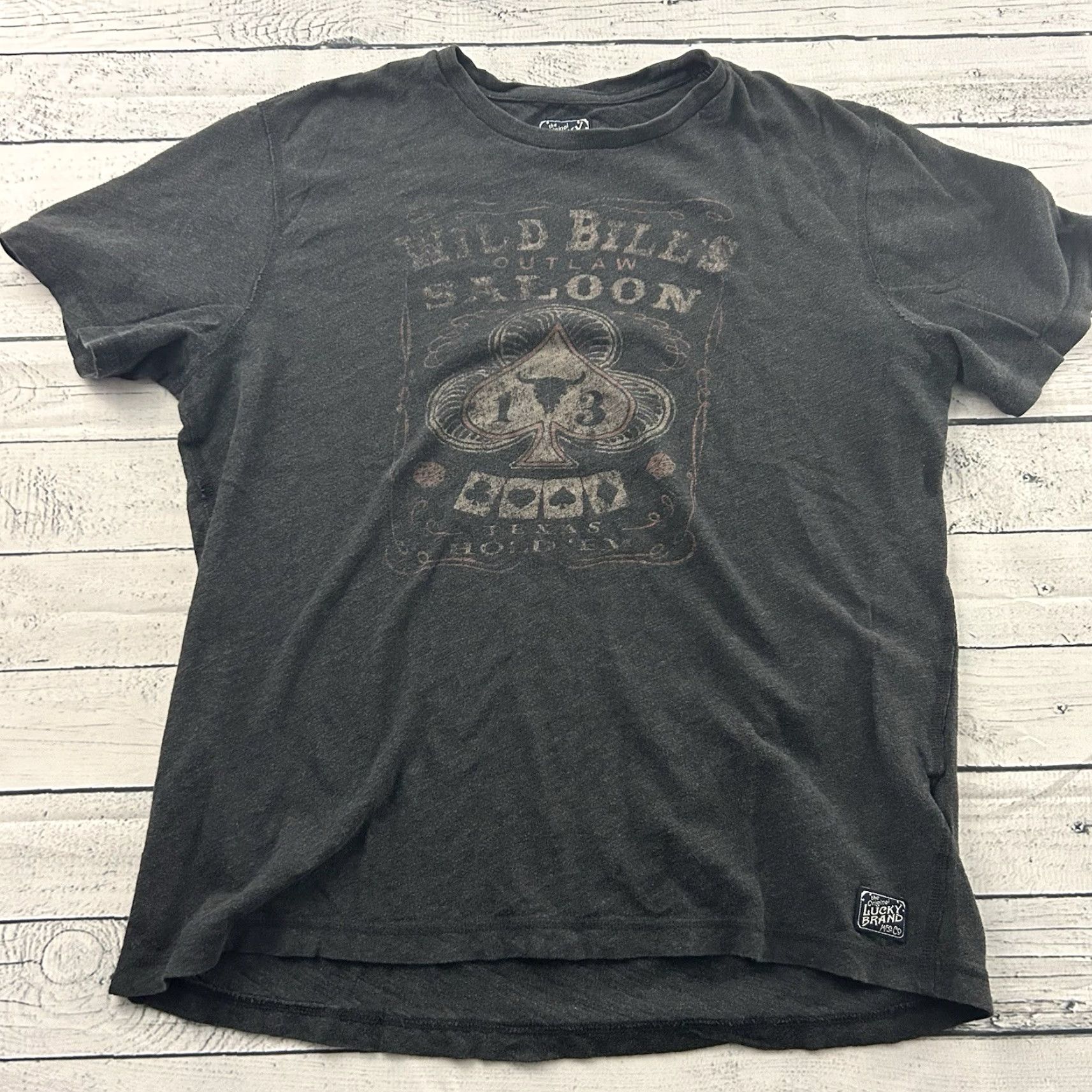 Lucky Brand VINTAGE Lucky Brand T-Shirt Men's Large Gray Short Sleeve Cowboys Bill Texas Hold 'Em Modern Crew Neck Shirt Size US L / EU 52-54 / 3 - 2 Thumbnail