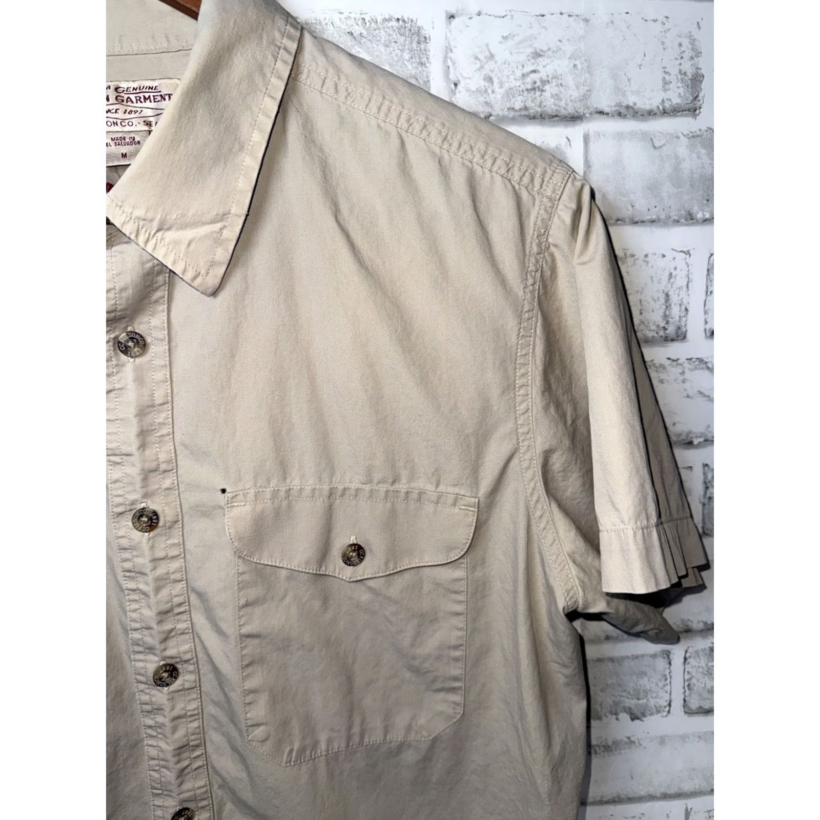 Filson FILSON Beige Short Sleeve Button-Up Mens M Regular Size Shirt Size US 31 - 3 Thumbnail