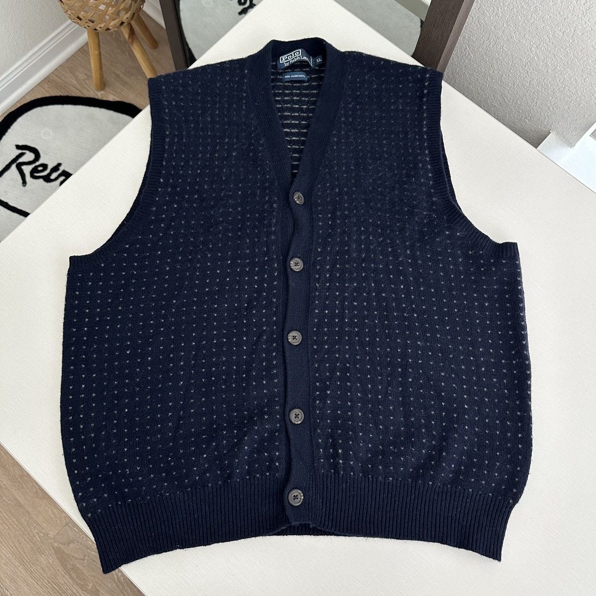 Polo Ralph Lauren × Vintage Vintage 90s Polo Ralph Lauren Cardigan Vest 100% Lambswool Size US XL / EU 56 / 4 - 8 Thumbnail