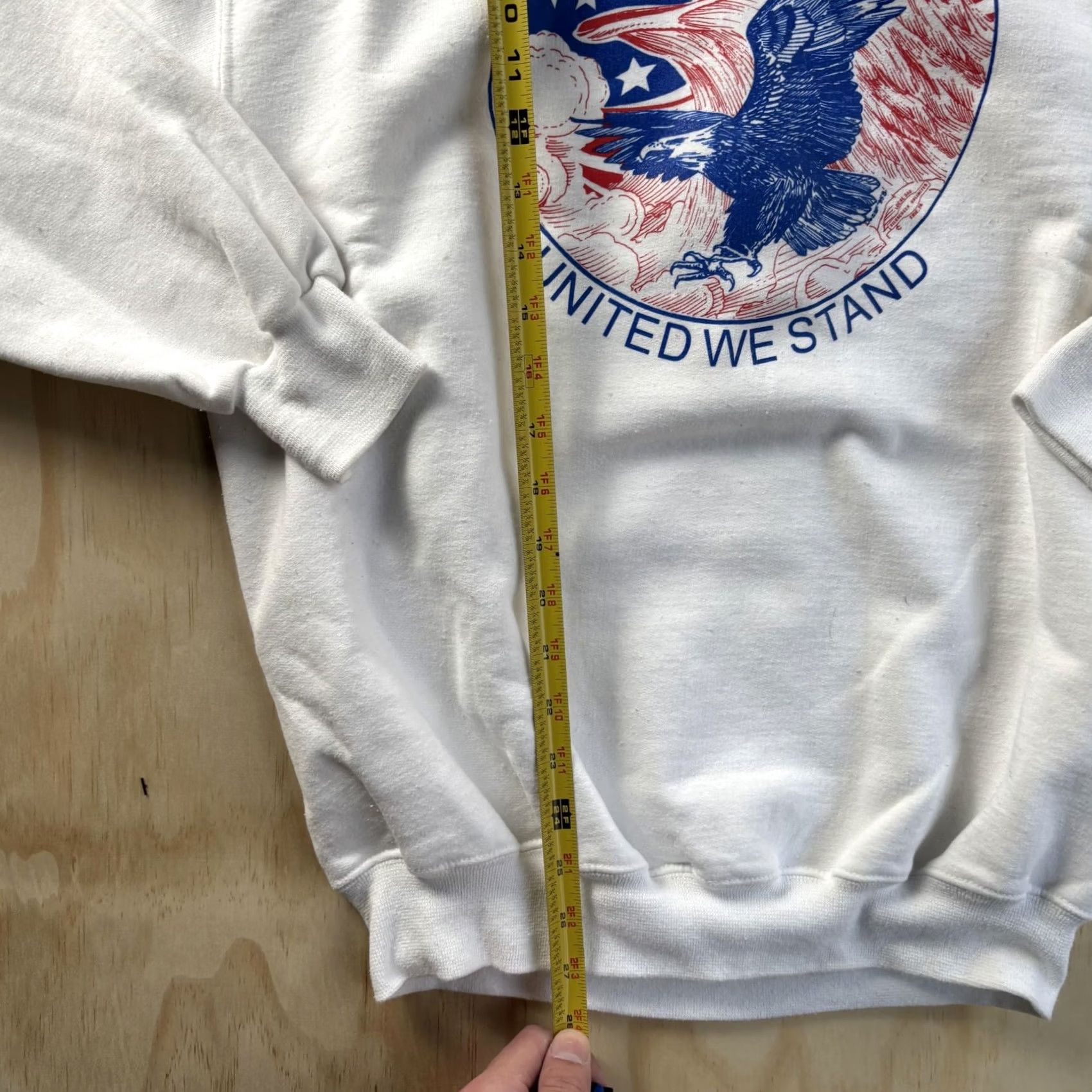 Jerzees JERZEES Shirt Mens M White Sweatshirt America Will Prevail Eagle Fleece Graphic Size US M / EU 48-50 / 2 - 5 Thumbnail