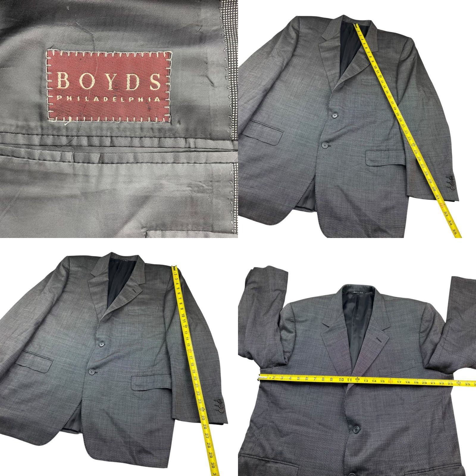 Canali Canali Men's Blazer Jacket 50R Gray Italy 100% Wool 2-Button Size 42R - 8 Thumbnail