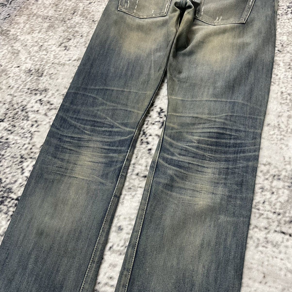 Mastermind Japan × Roen Hydrogen Japan Embroidered Skull Mud Wash Distressed Jeans Size US 31 - 16 Thumbnail