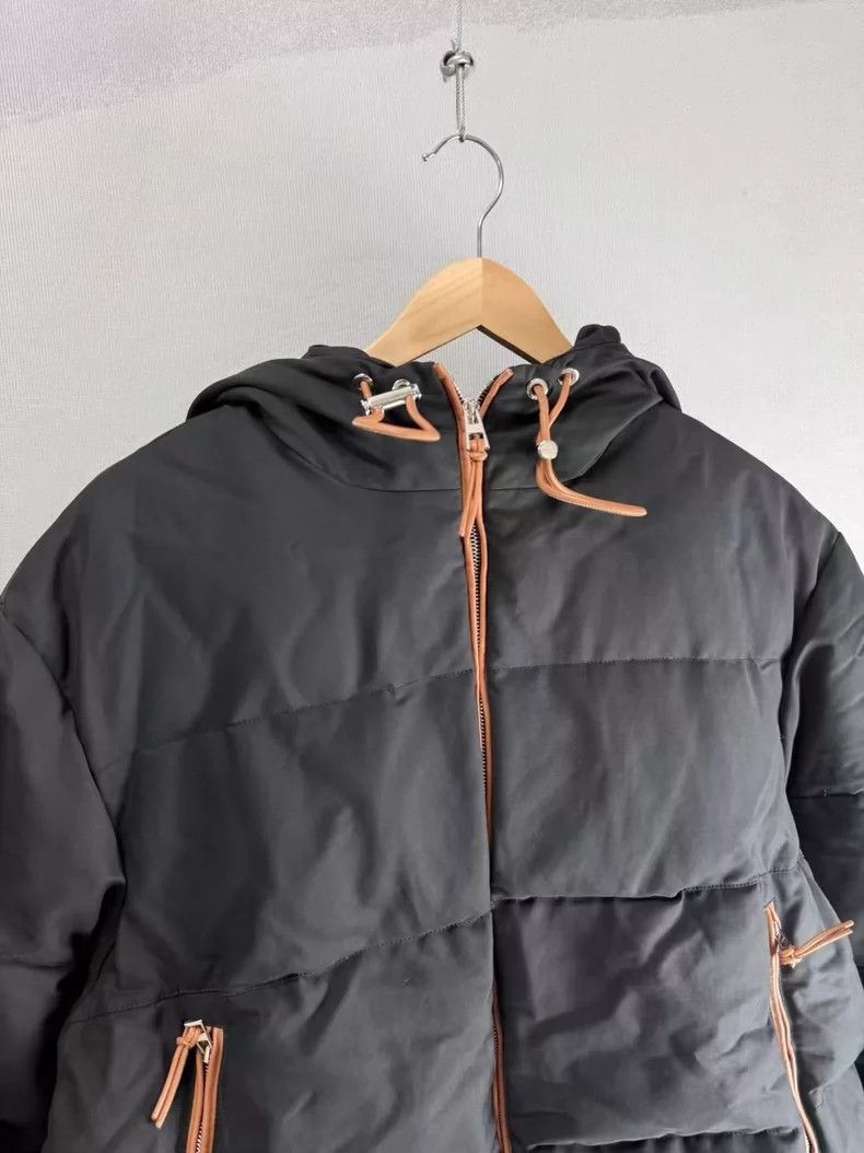 Loewe LOEWE Black leather zipper bread down jacket Size XS / US 0-2 / IT 36-38 - 3 Thumbnail