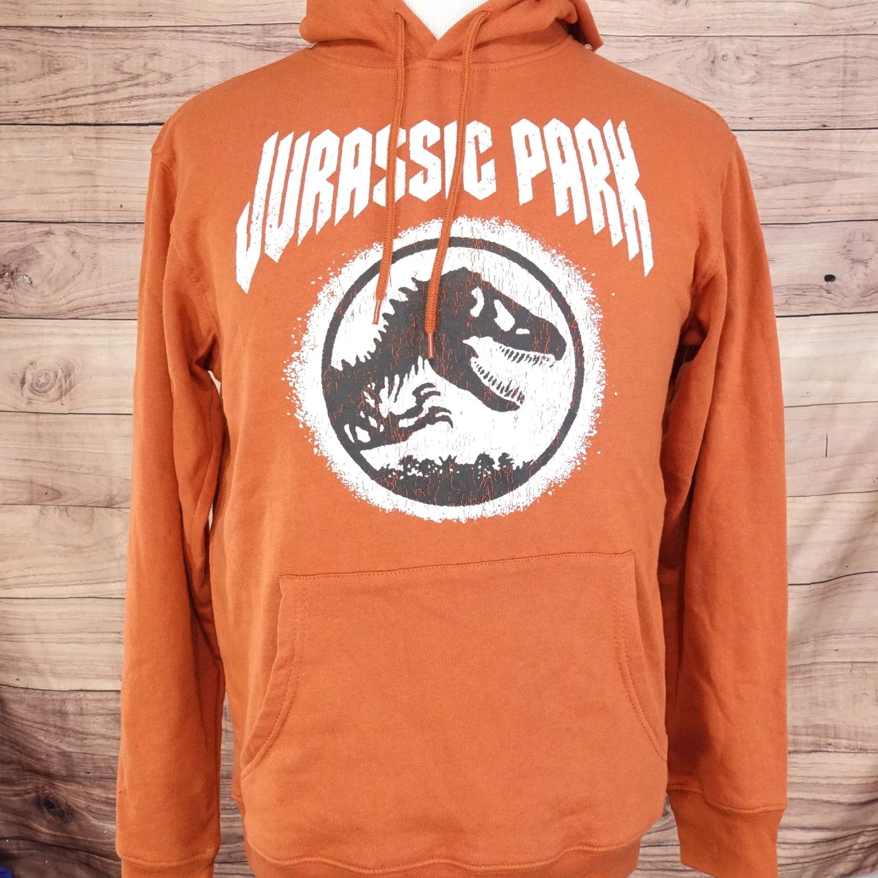 Vintage JURASSIC PARK LOGO MOVIE PROMO PULLOVER HOODIE SIZE SMALL ORANGE MENS Size US S / EU 44-46 / 1 - 2 Thumbnail