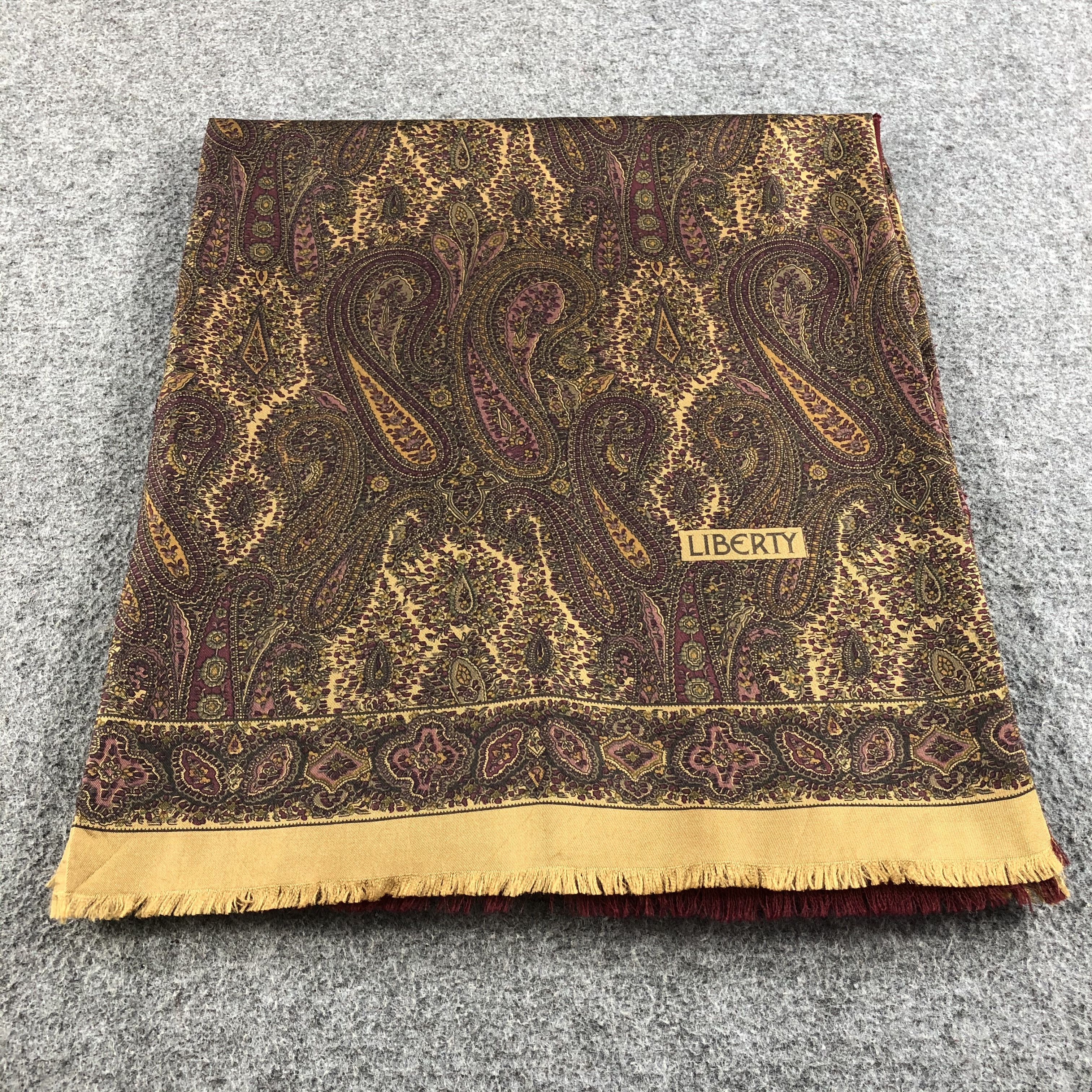 Liberty Liberty Paisley Wool Silk Scarf Muffler V757 Size ONE SIZE - 2 Thumbnail