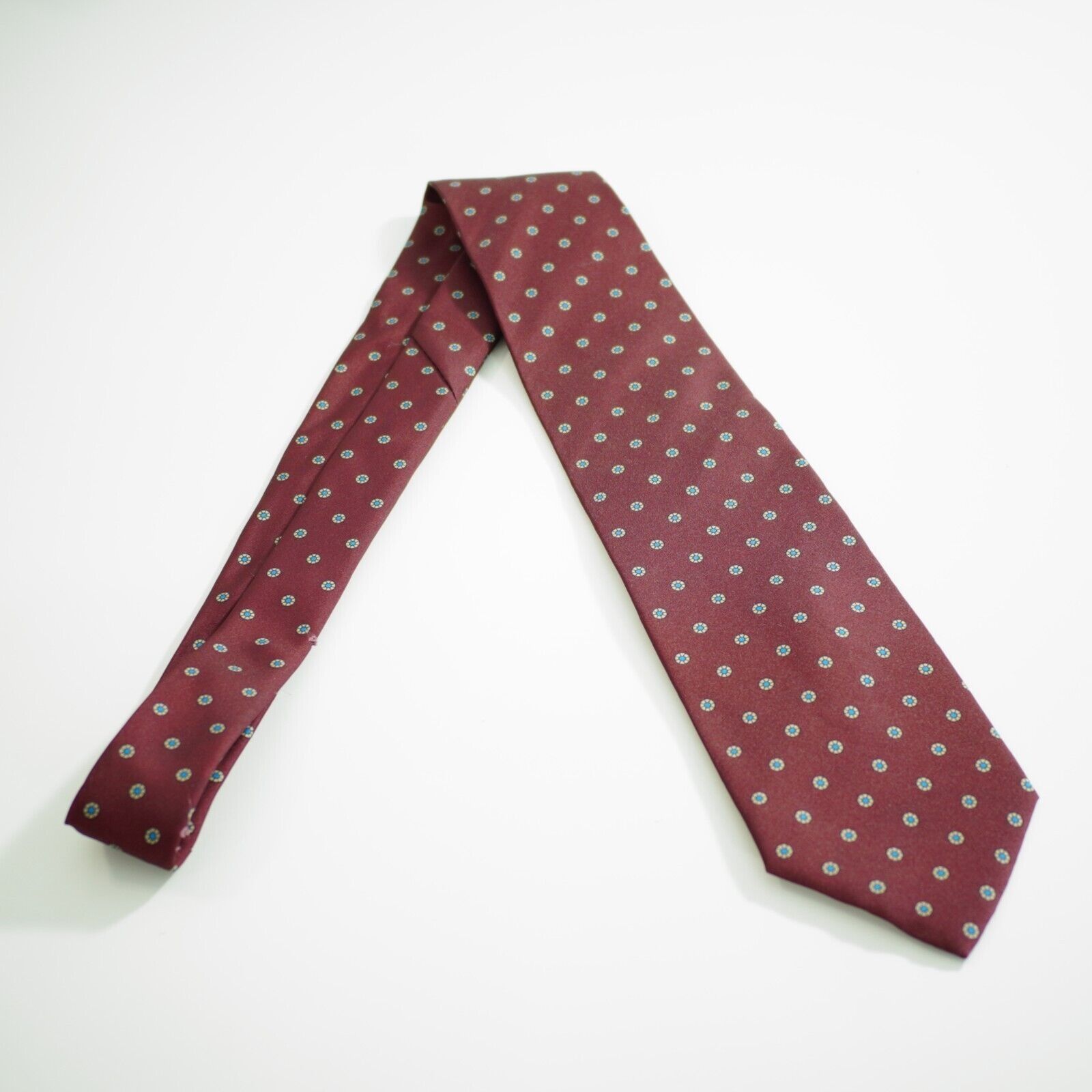 Van Heusen Van Heusen 417 Red Blue Floral Geometric Print Short Silk Ti Size ONE SIZE - 6 Thumbnail