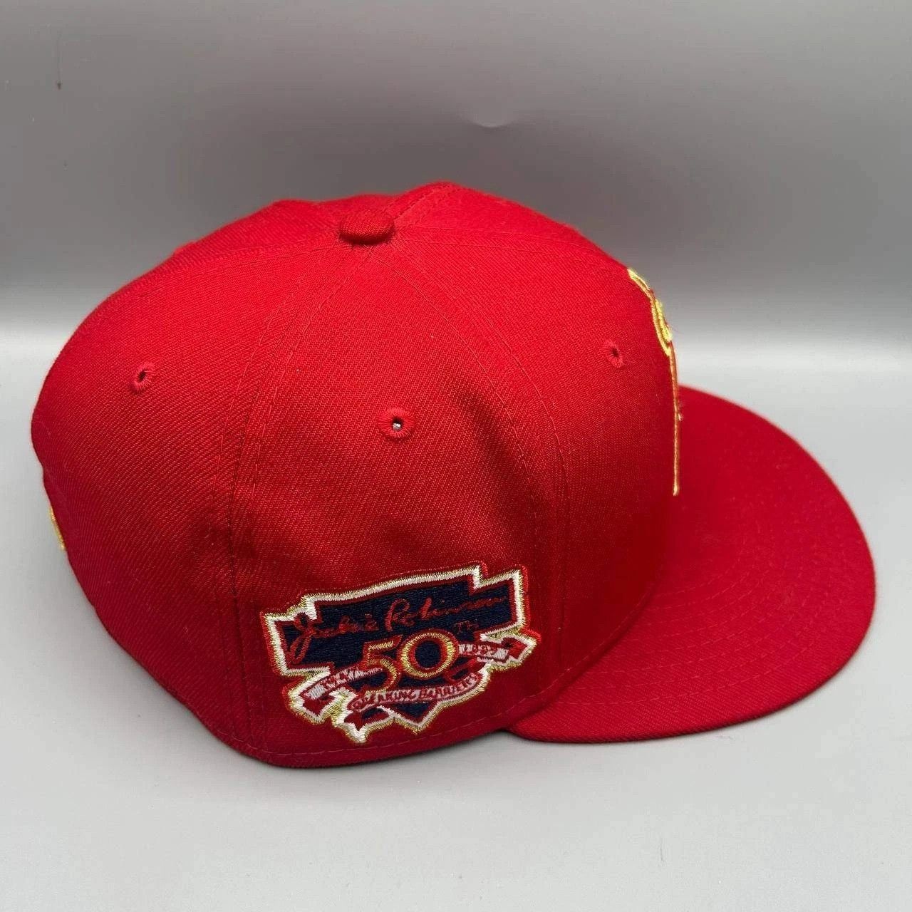 New Era Los Angeles LA Angels Hat Men 7 3/8 Red Yellow MLB Fitted Size ONE SIZE - 6 Thumbnail