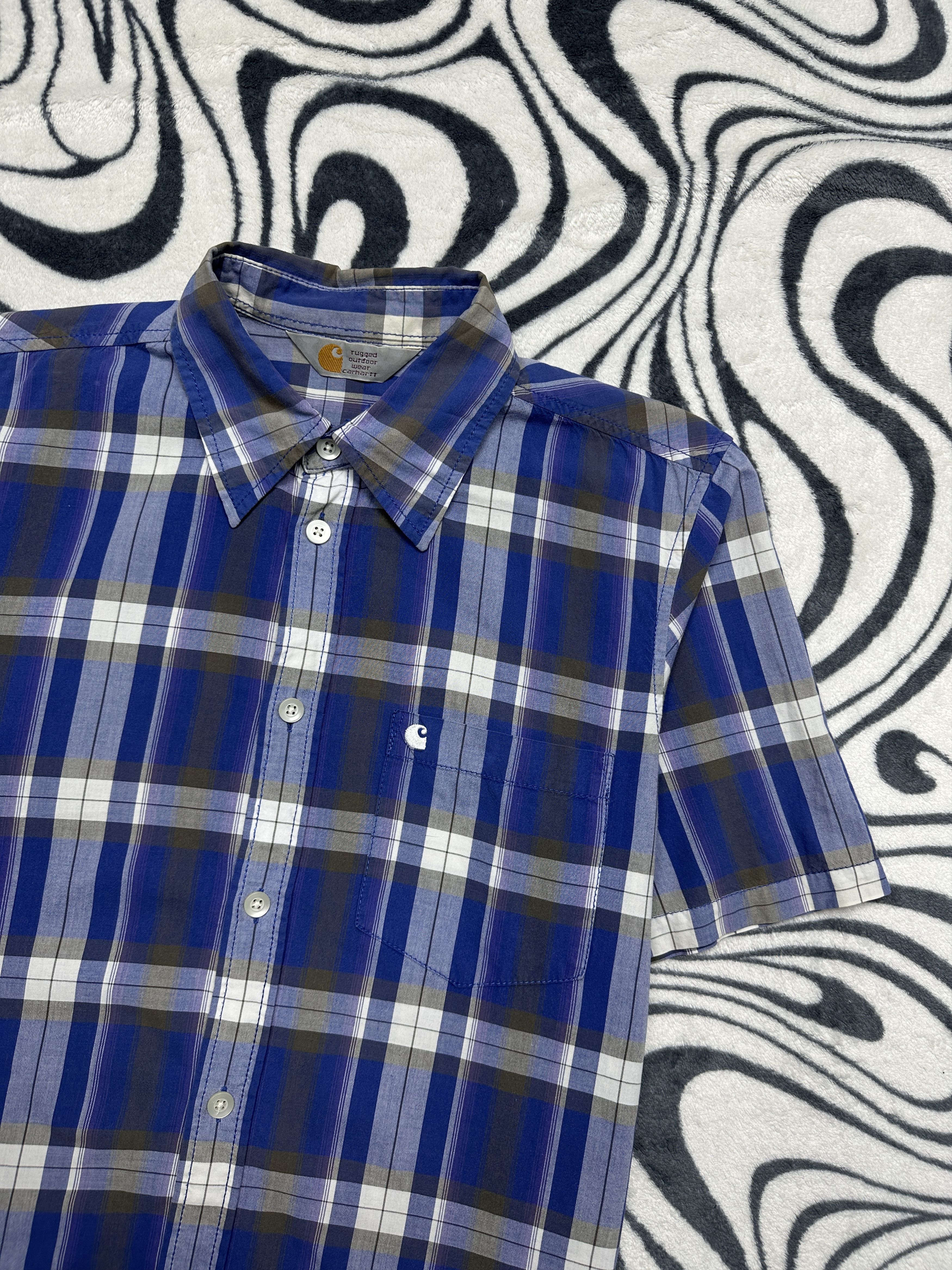 Carhartt × Vintage Carhartt Mens Clerk Motel Short Sleeve Plaid Shirt Size US M / EU 48-50 / 2 - 2 Thumbnail
