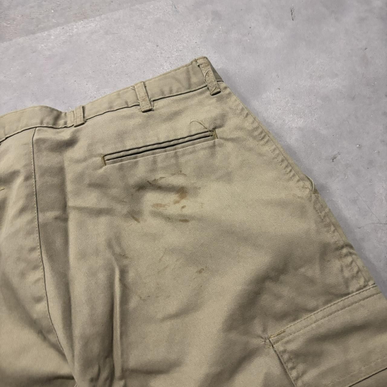 Japanese Brand × Vintage Crazy Vintage Y2K/2000s Baggy Khaki Tan Skater Workwear Cargo Pants! Size US 33 - 7 Thumbnail