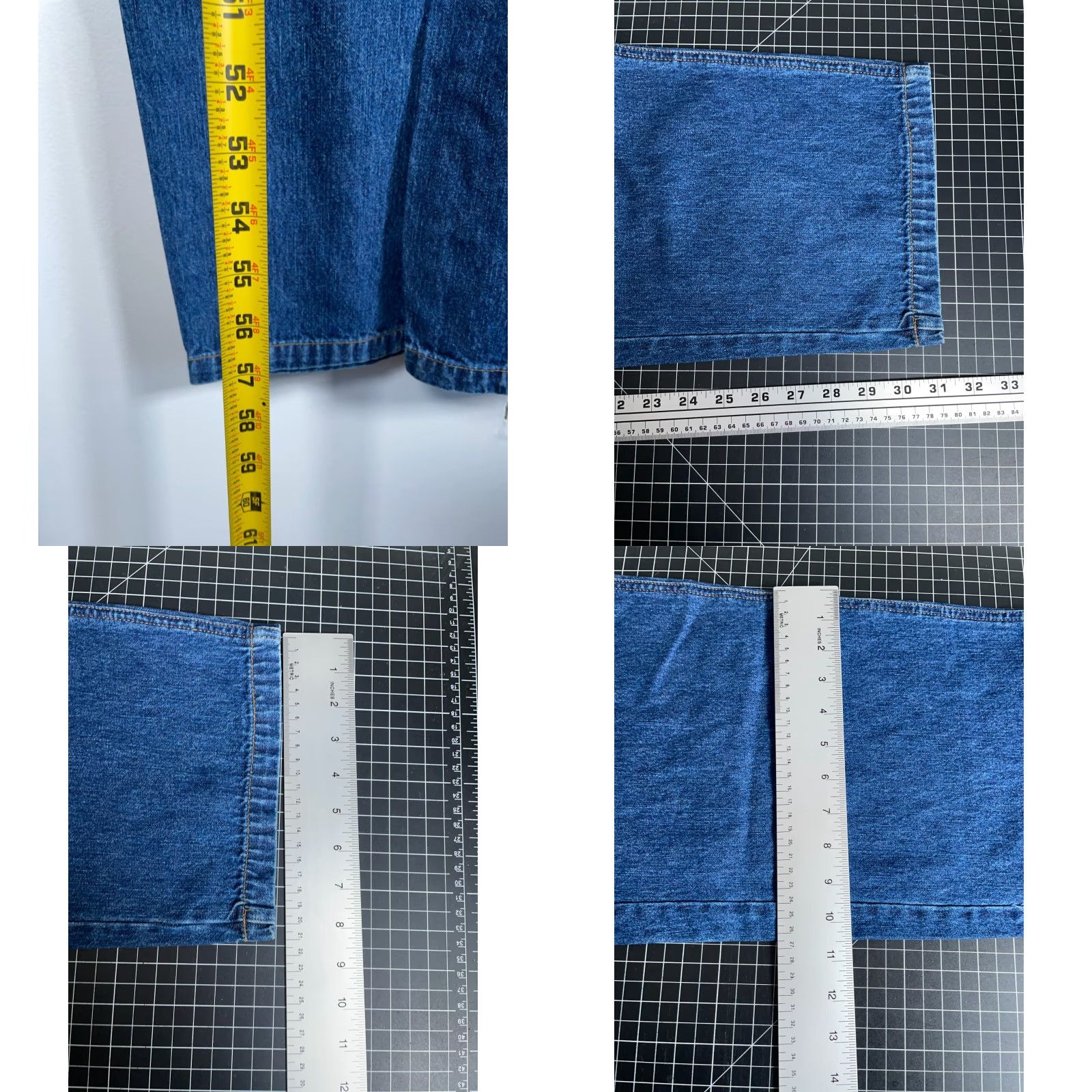 Denime VINTAGE 90s Denim Bib Overalls Women's Medium Blue Jean Baggy Grunge Skater Unworn Andrew's Blues Jeansworks Overall Pockets Size 32" / US 10 / IT 46 - 8 Thumbnail