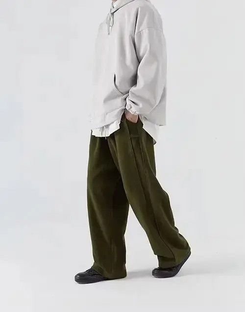 Jean 20AW Indigo Union Japan Military Green Fleece Sashiko Pants Size US 34 / EU 50 - 3 Thumbnail