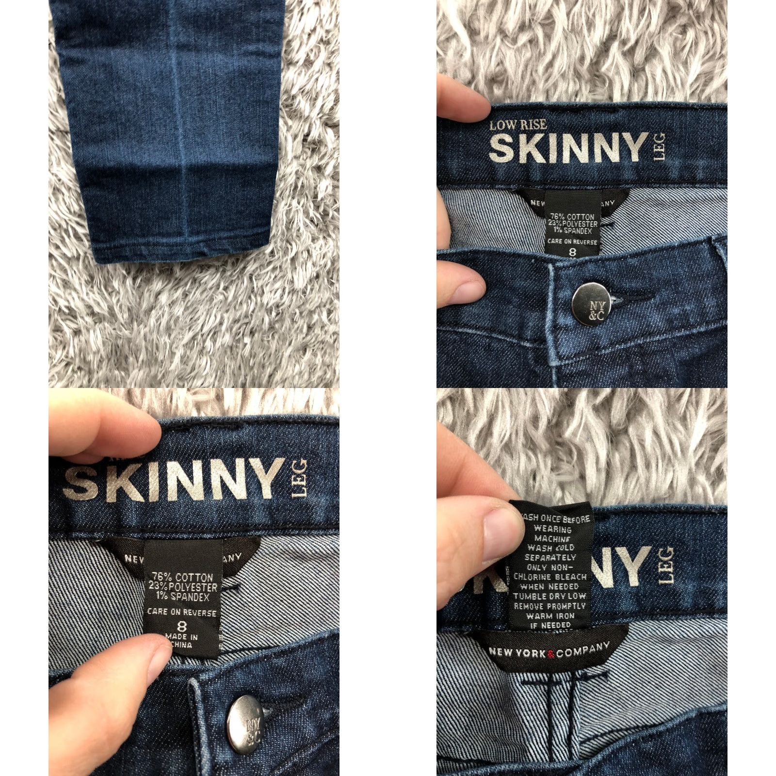 Sea New York NY & Co. Low Rise Skinny Crop Jeans Size 8 Womens Dark Wash Blue Denim Size 30" / US 8 / IT 44 - 8 Thumbnail