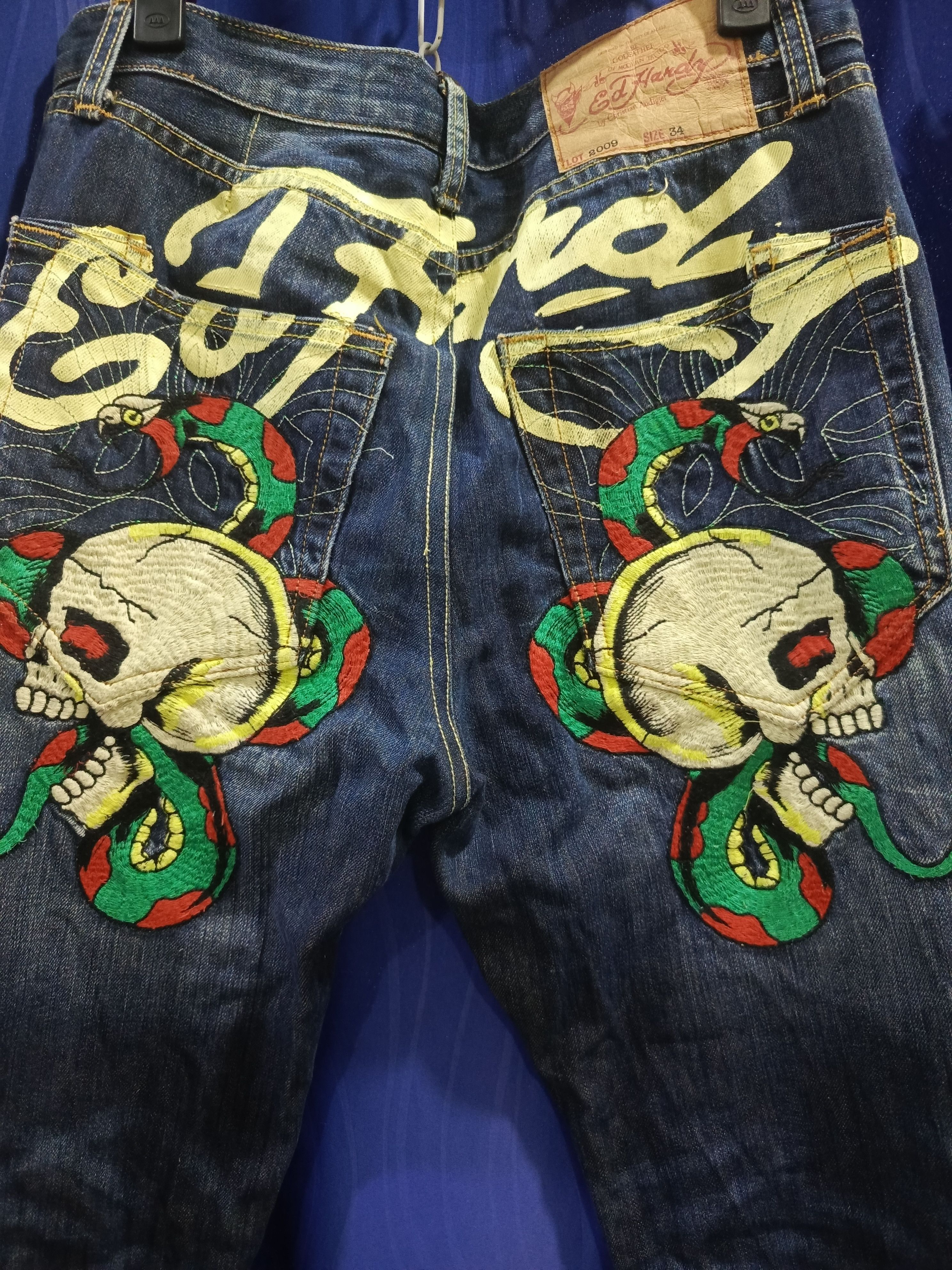 Ed Hardy Ed Hardy By Christian Audigier 2009 Skull and Snake Y2K Size US 34 / EU 50 - 2 Thumbnail