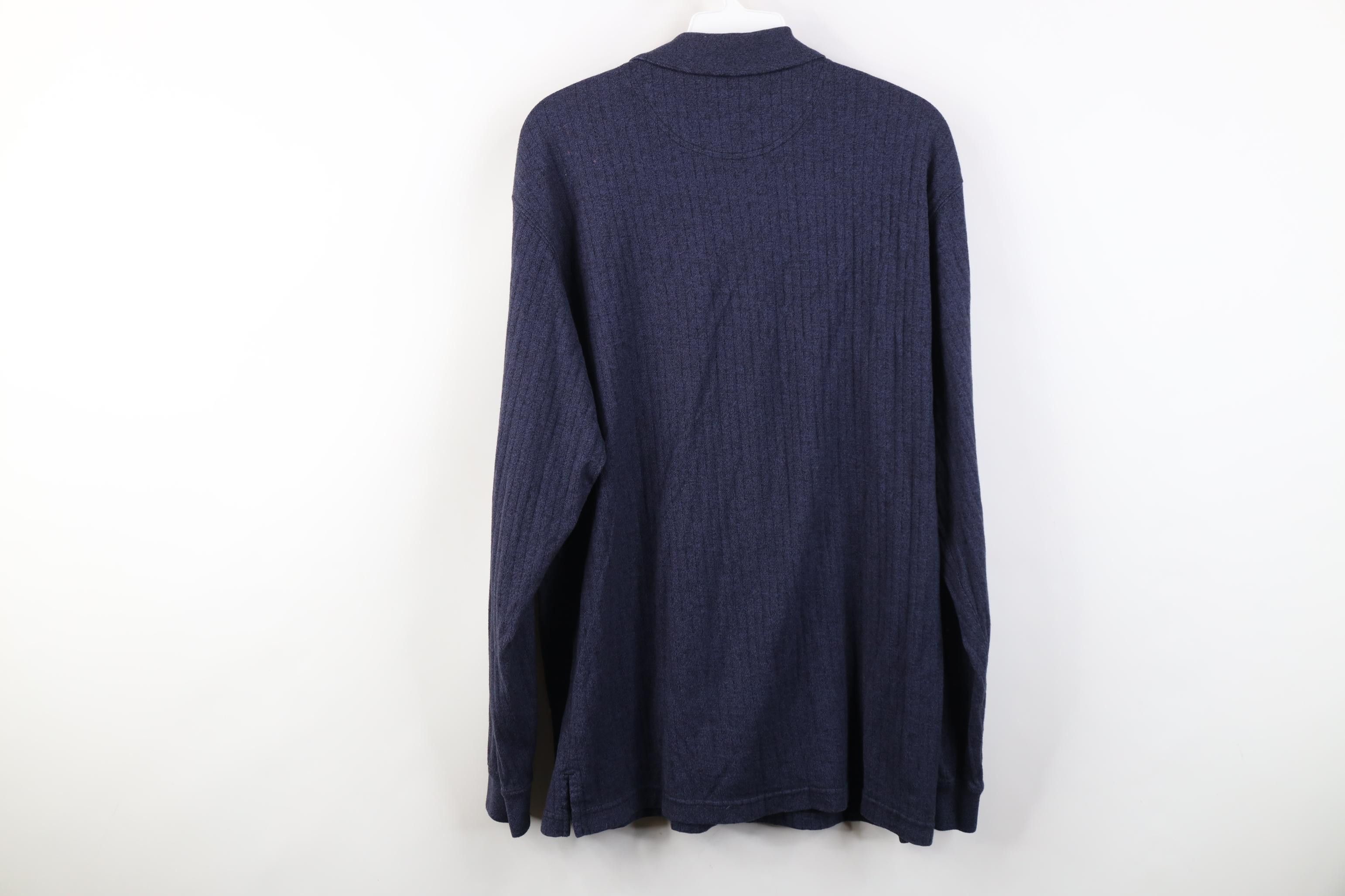 Vintage Vintage 90s Streetwear Ribbed Knit Long Sleeve Rugby Polo Size US M / EU 48-50 / 2 - 8 Thumbnail