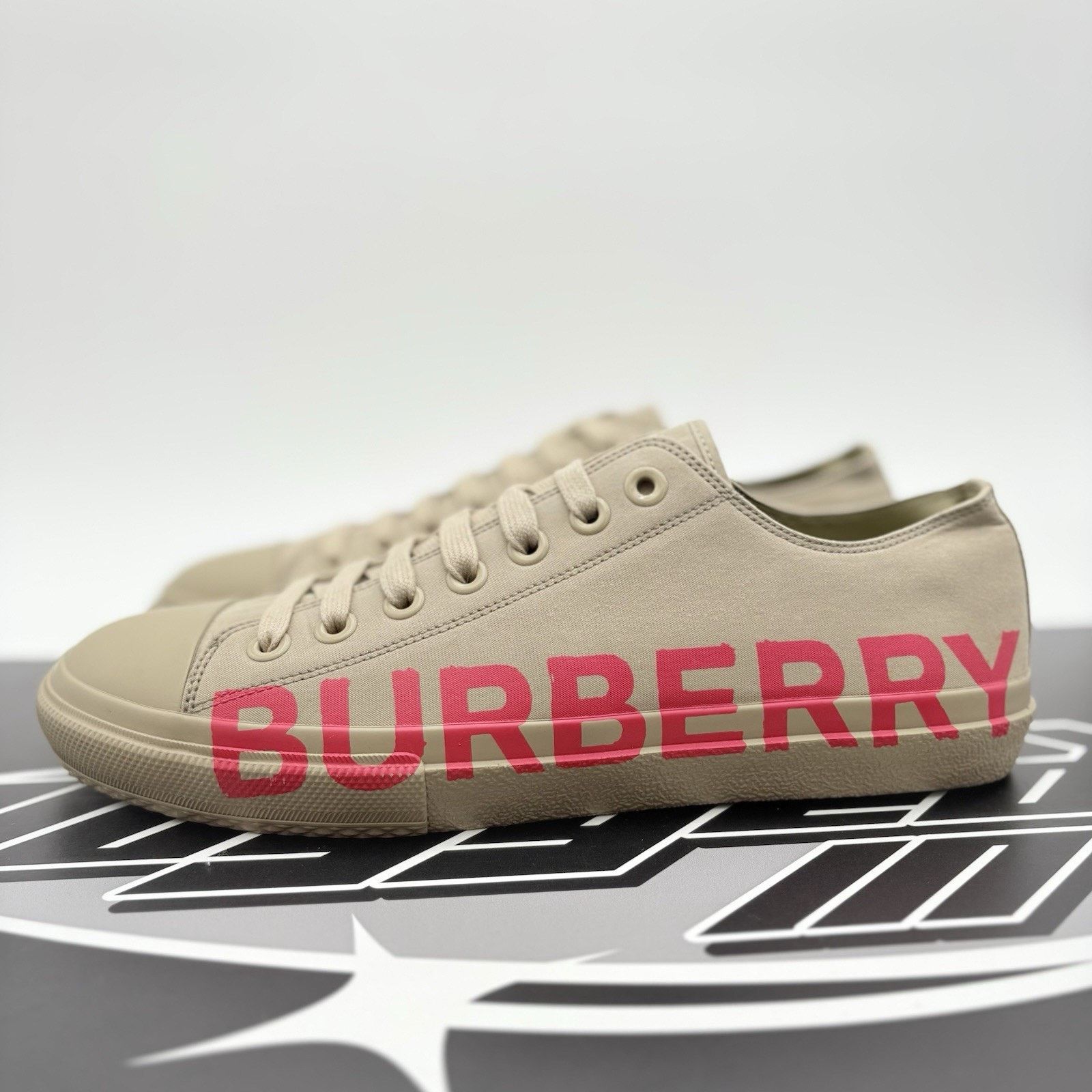 Burberry Burberry Gabardine Low Top ' Beige Red ' | SUPER CLEAN! Size US 11 / EU 44 - 1 Thumbnail