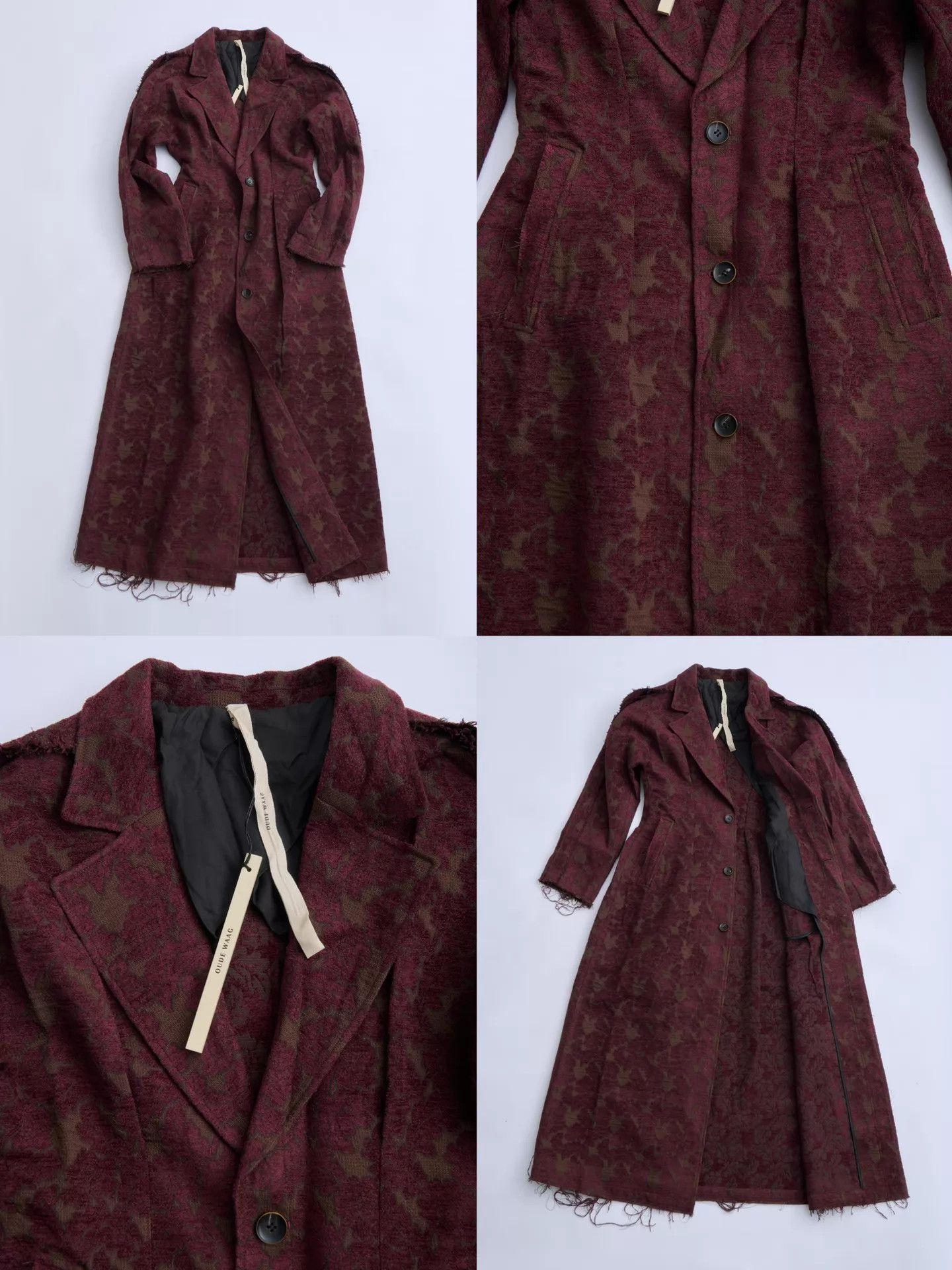 Other OUDE WAAG 21AW Deep Wine Dropped Shoulder Jacquard Coat L Size L / US 10 / IT 46 - 8 Thumbnail