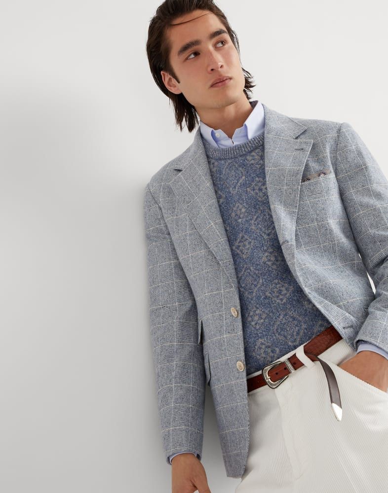 Brunello Cucinelli o1w1db10825 Suit-Type Jacket in Light/Pastel Blue Size US L / EU 52-54 / 3 - 2 Thumbnail