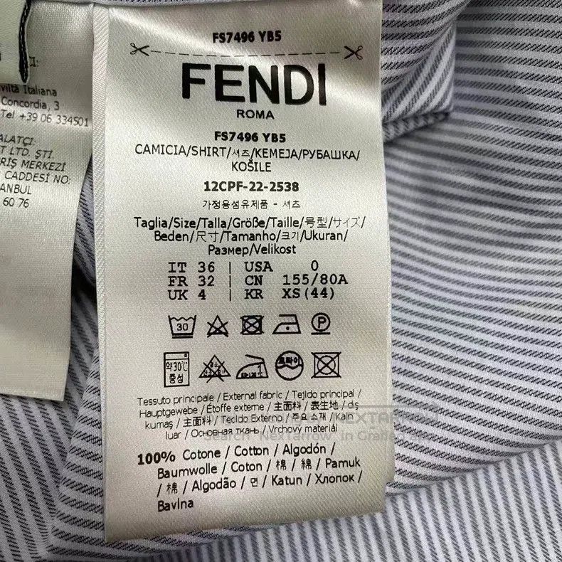 Fendi Fendi Ladies Collar Striped Blue and White Shirt Size XXS / US 00 / IT 34 - 5 Thumbnail