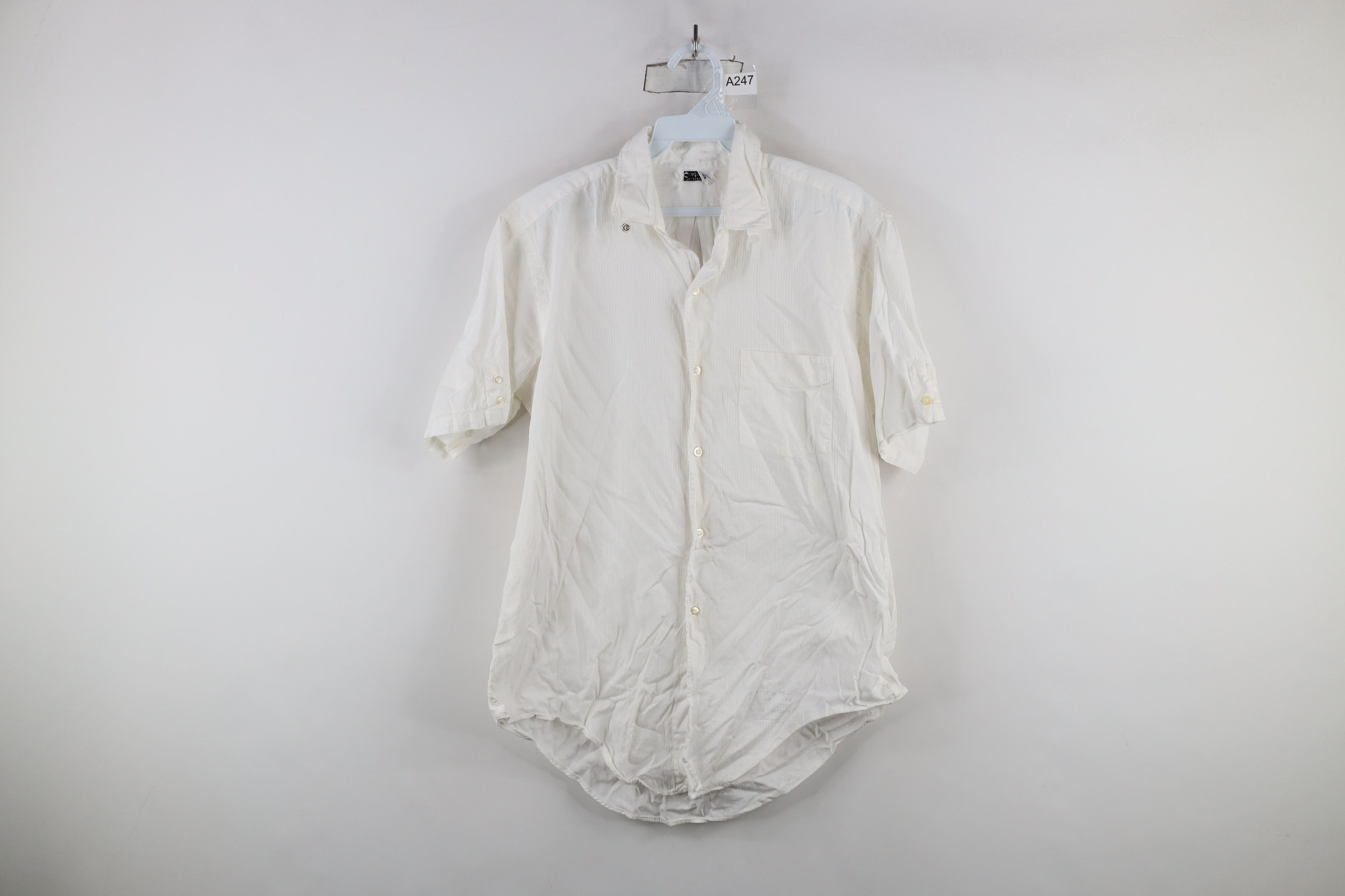 Vintage Vintage 50s 60s Streetwear Sheer Ribbed Button Shirt USA Size US M / EU 48-50 / 2 - 1 Thumbnail