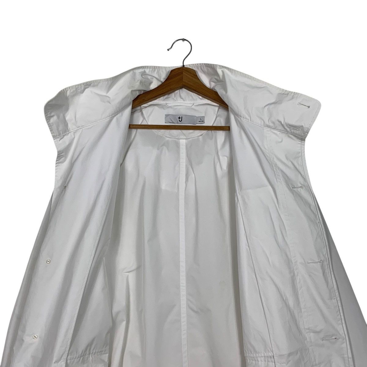 Jil Sander × Uniqlo Uniqlo Jil Sander Pure White Hooded Overcoat Size US L / EU 52-54 / 3 - 14 Thumbnail