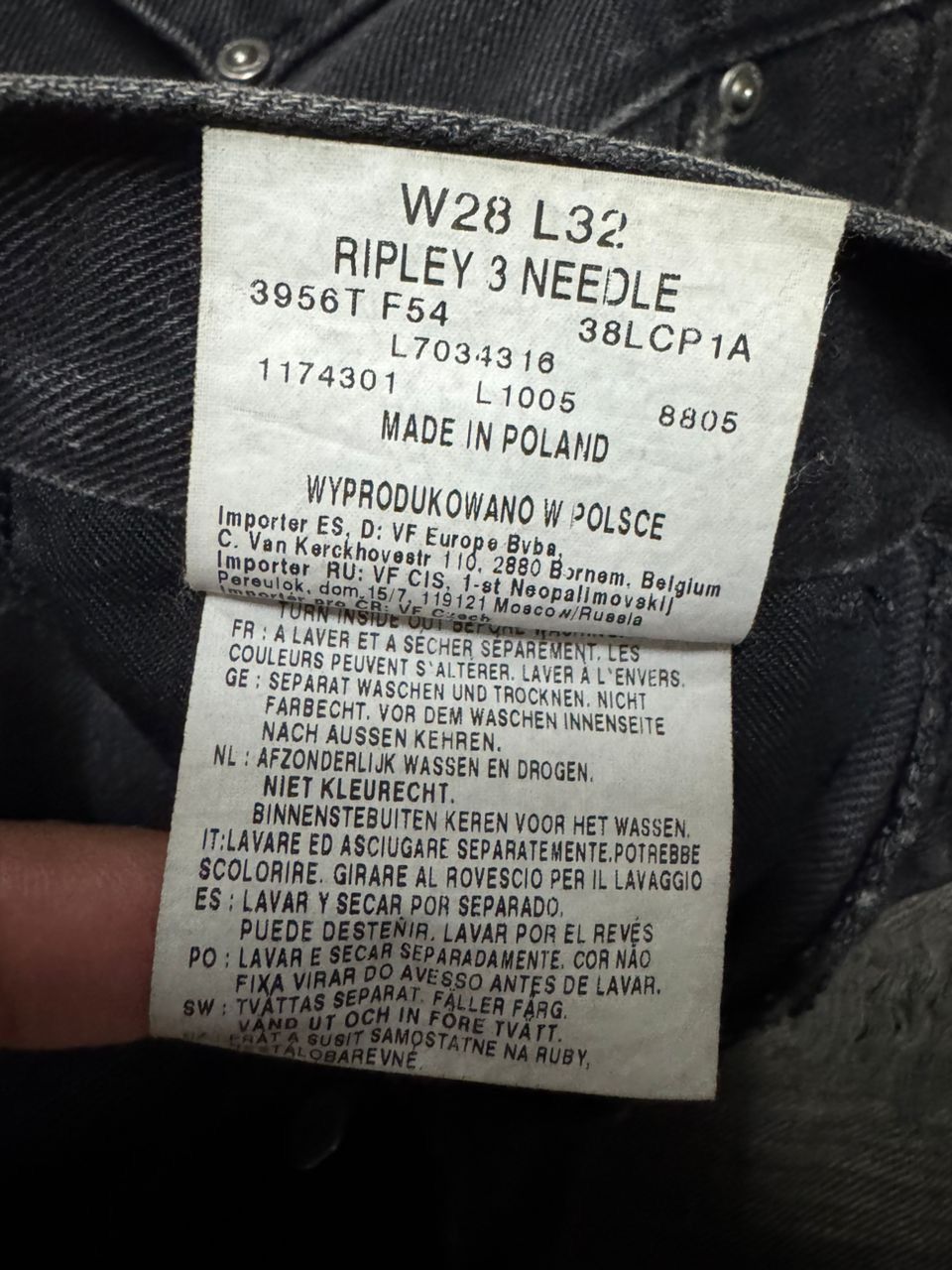 Lee 💥Insane💥Vintage Lee Rusty Mudwash Distressed Black Jeans Size US 29 - 14 Thumbnail