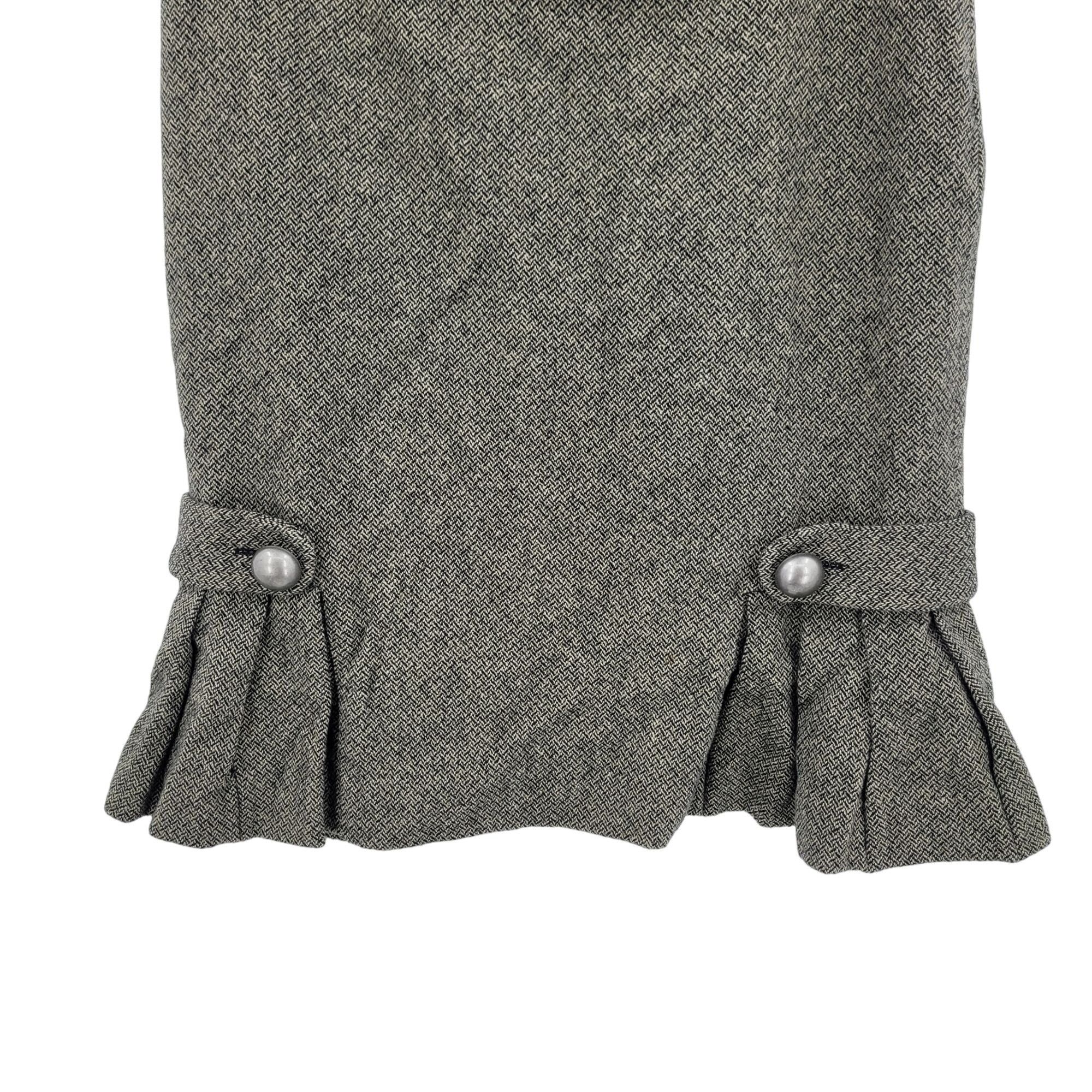 Banana Republic Vtg Y2K Banana Republic Herringbone Tulip Skirt Sz 0 Wool Gr Size 25" / US 0 / IT 36 - 5 Thumbnail