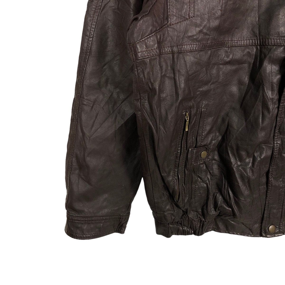 Issey Miyake VINTAGE BOMBER LEATHER JACKET JAPAN ISSEY MIYAKE Size US L / EU 52-54 / 3 - 3 Thumbnail