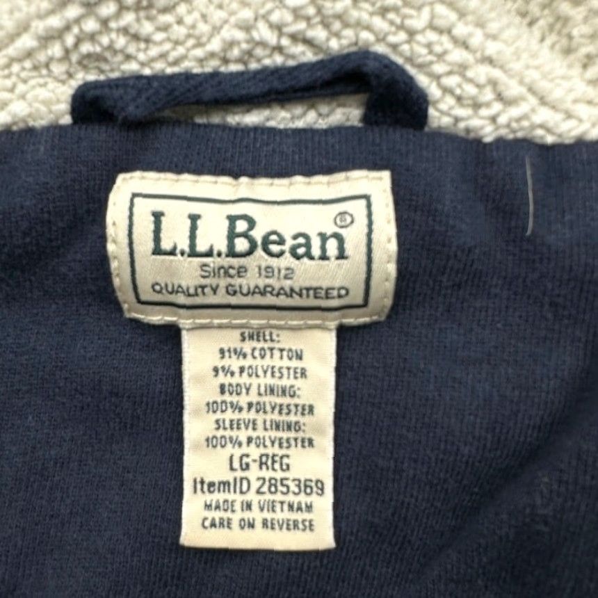 Vintage LL Bean Katahdin Iron Works Sherpa Lined Hoodie Jacket Mens Large Navy Zip SUV? Size US XL / EU 56 / 4 - 2 Thumbnail