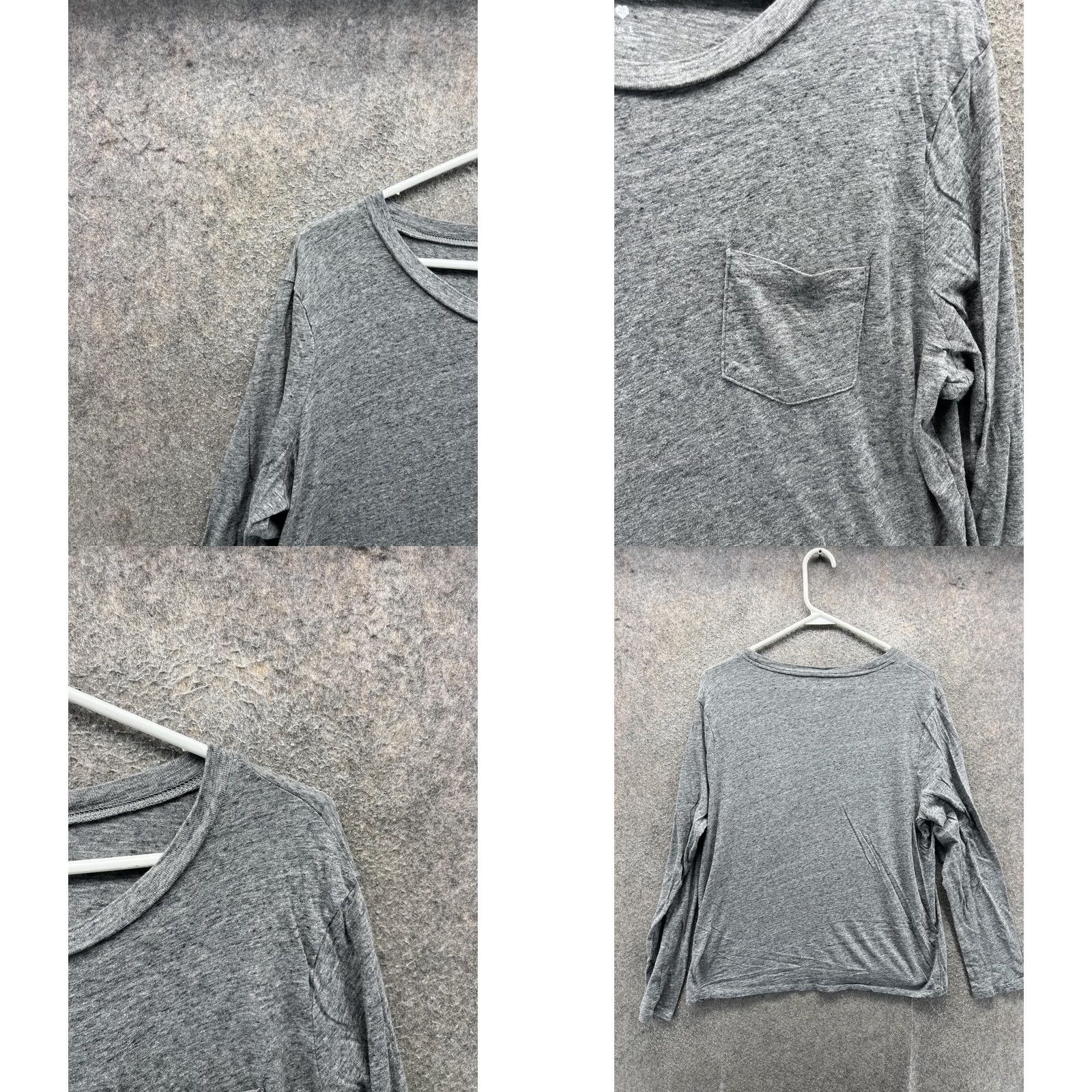 Madewell Madewell Shirt Womens L Gray Scoop Neck Long Sleeve Pocket Jersey Tee Top Size L / US 10 / IT 46 - 8 Thumbnail