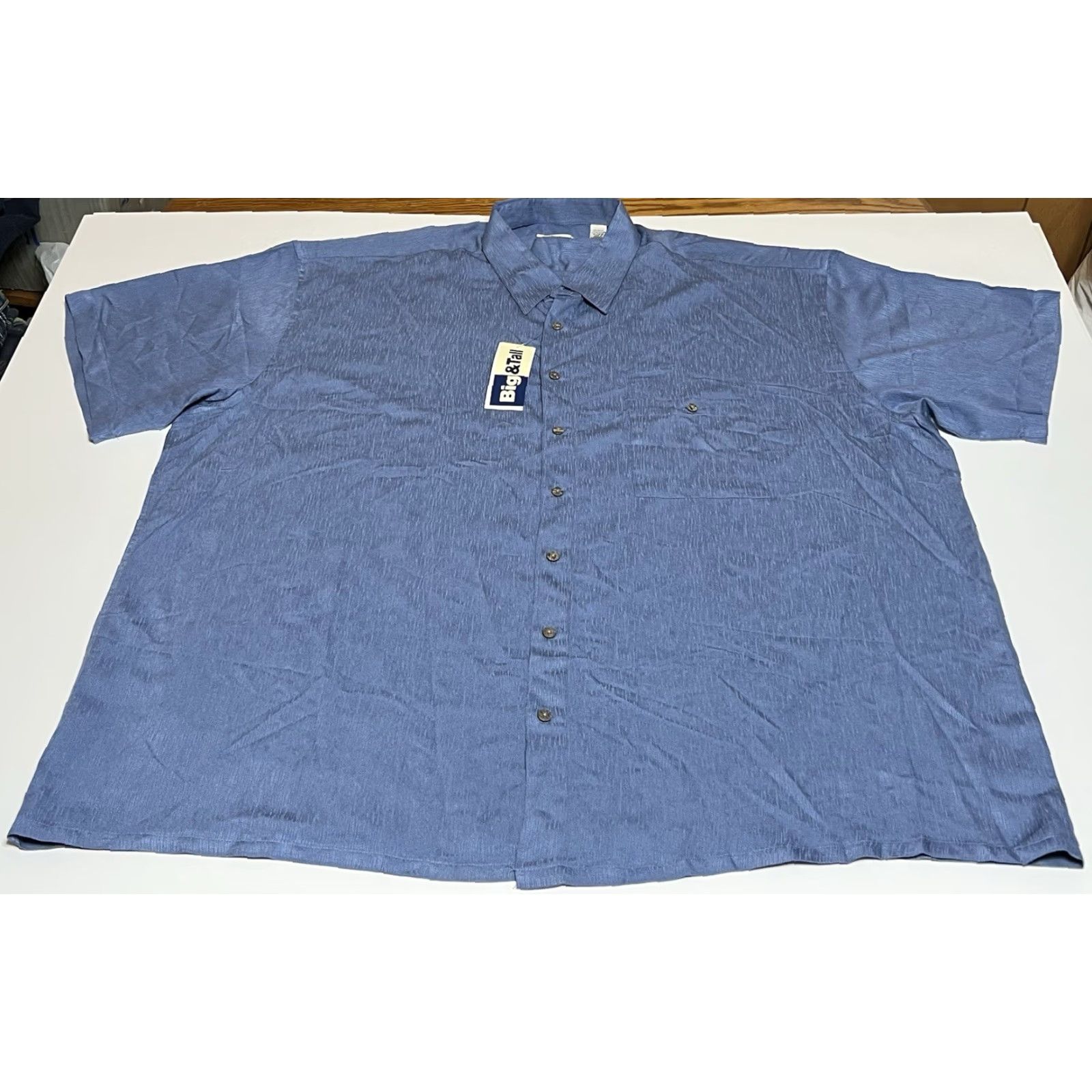 Vintage Campia Moda Casual Button Down Blue Men's 3XB Short Sleeve Big And Tall NWT Size US 39 - 2 Thumbnail