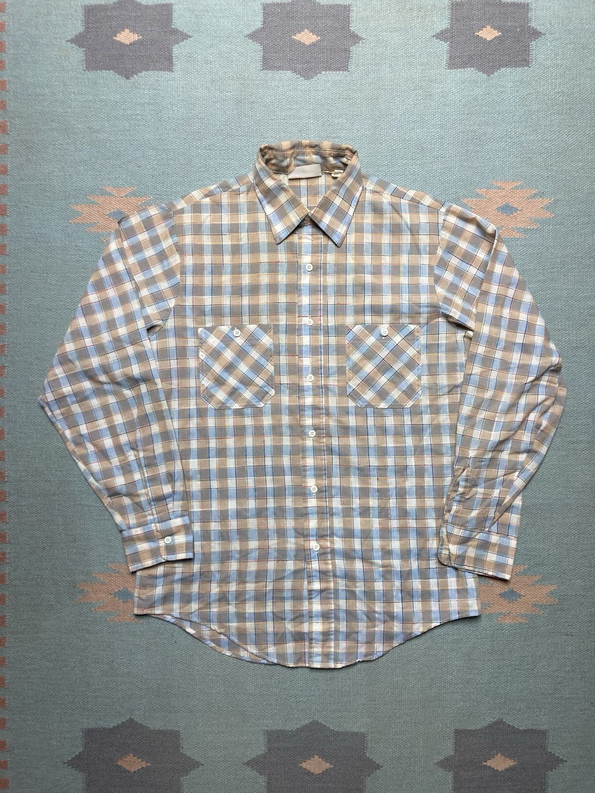 Sears × Vintage Vintage 70s button shirt sears kings road plaid medium Size US M / EU 48-50 / 2 - 1 Thumbnail