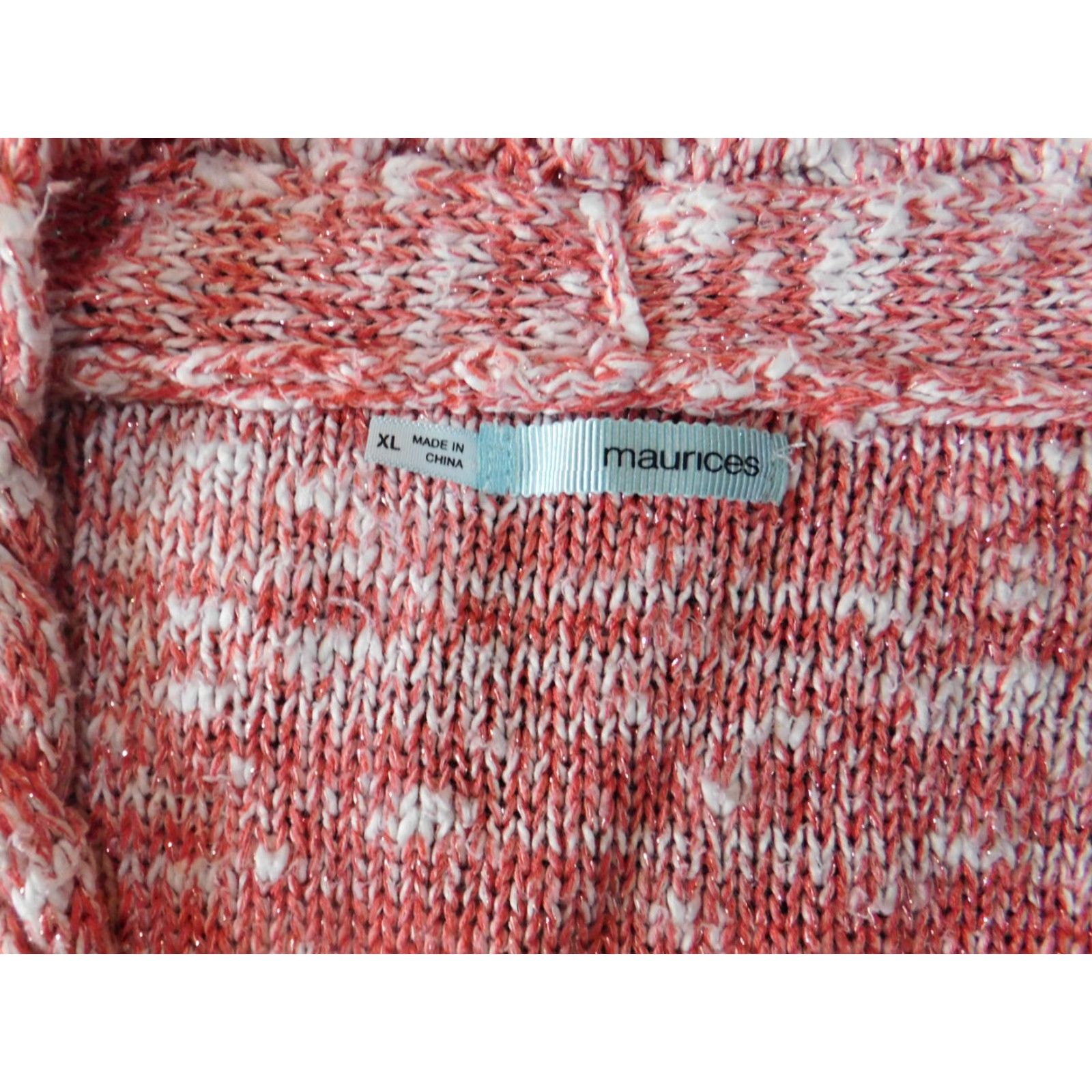 Vintage Maurices Womens Sweater Pullover Short Sleeve Crew Neck Pink XL Knit Stretch Bow Puff Sleeve Size XL / US 12-14 / IT 48-50 - 4 Thumbnail