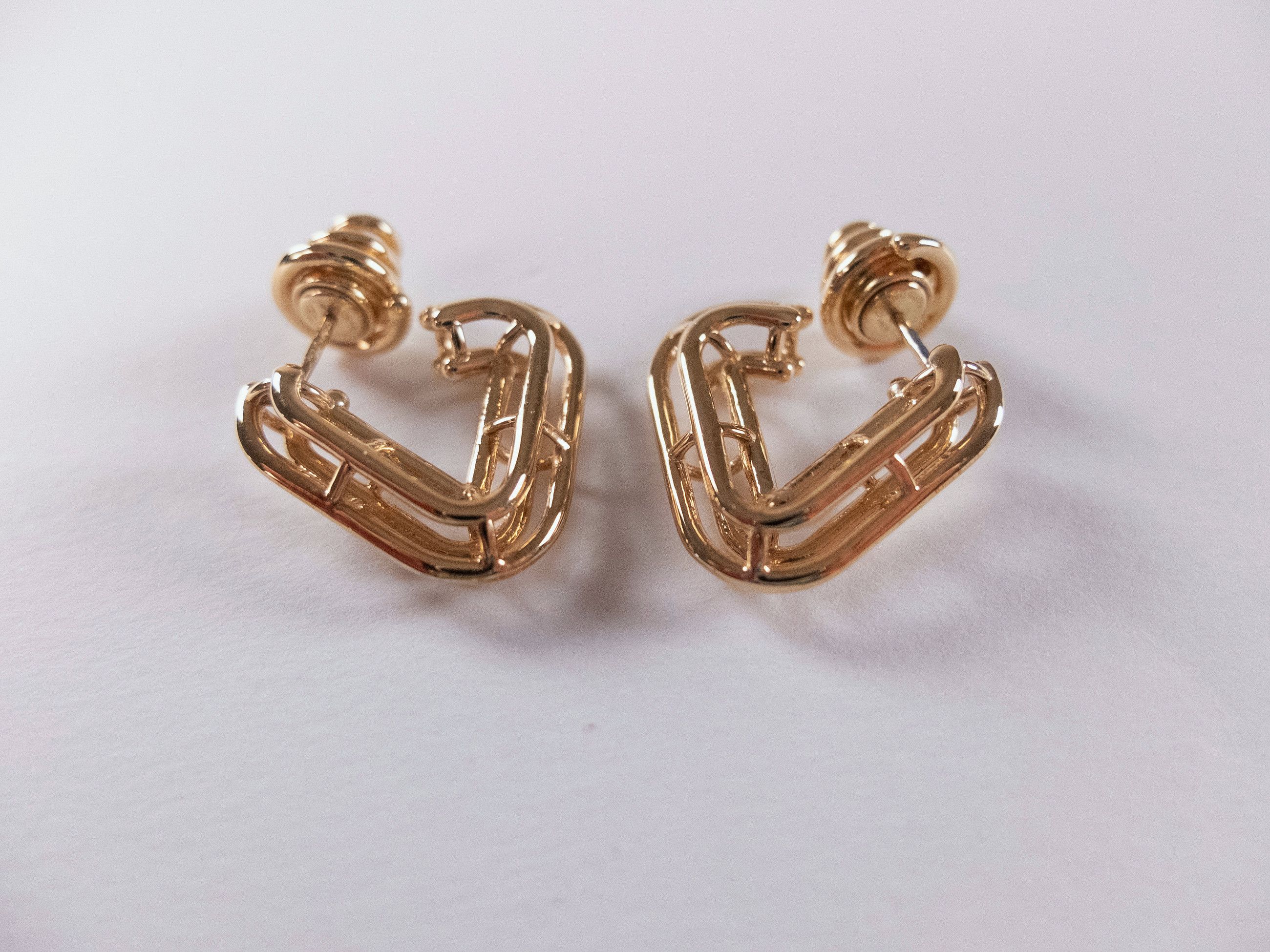 Bottega Veneta BOTTEGA VENETA Outline gold plated silver hoop earrings q Size ONE SIZE - 5 Thumbnail