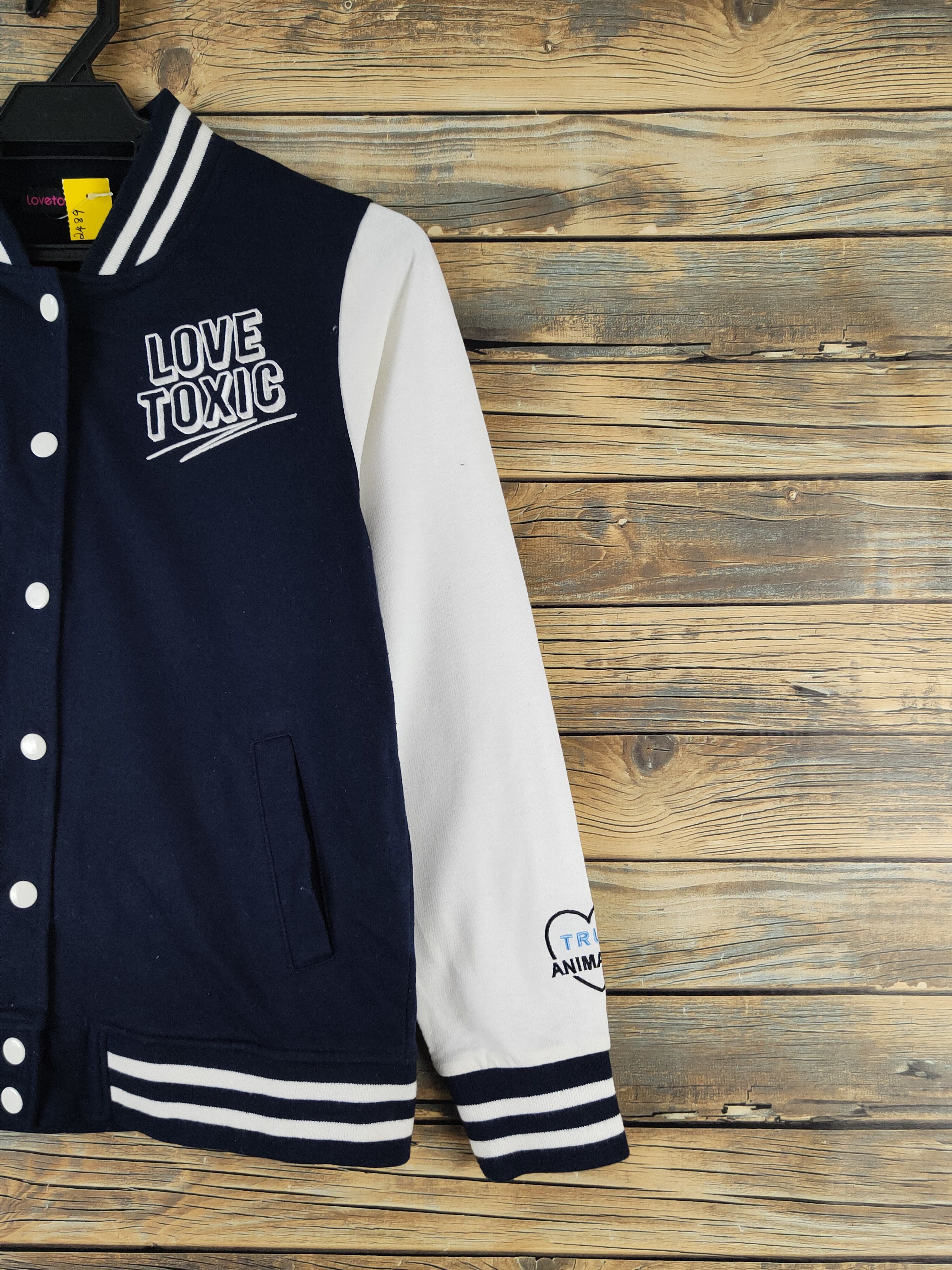 Japanese Brand DL Lovetoxic Navy White Varsity Jackets #2489 Size S / US 4 / IT 40 - 7 Thumbnail